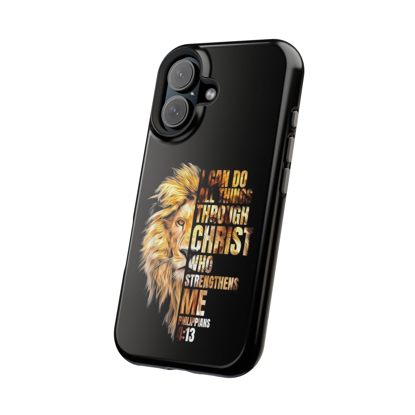 Inspirational Lion Magnetic iPhone Case, Strength & Faith, Christian Accessories