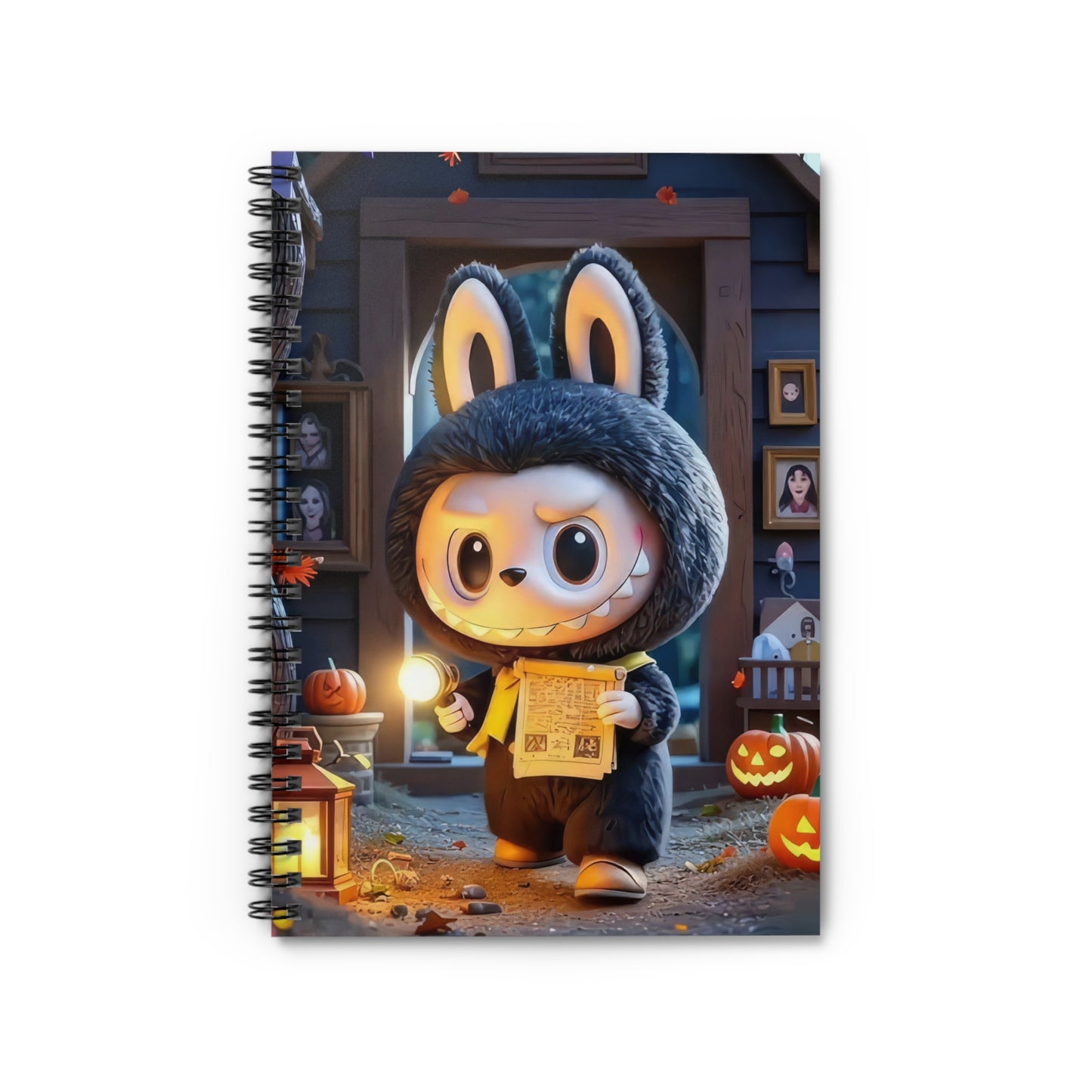 The Monsters Halloween Spiral Notebook 6" x 8" – Cute Kawaii Design for Journaling
