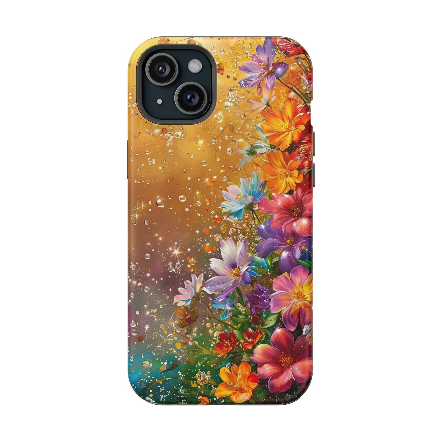 Vibrant Floral Magnetic Phone Case, Artistic Phone Cover