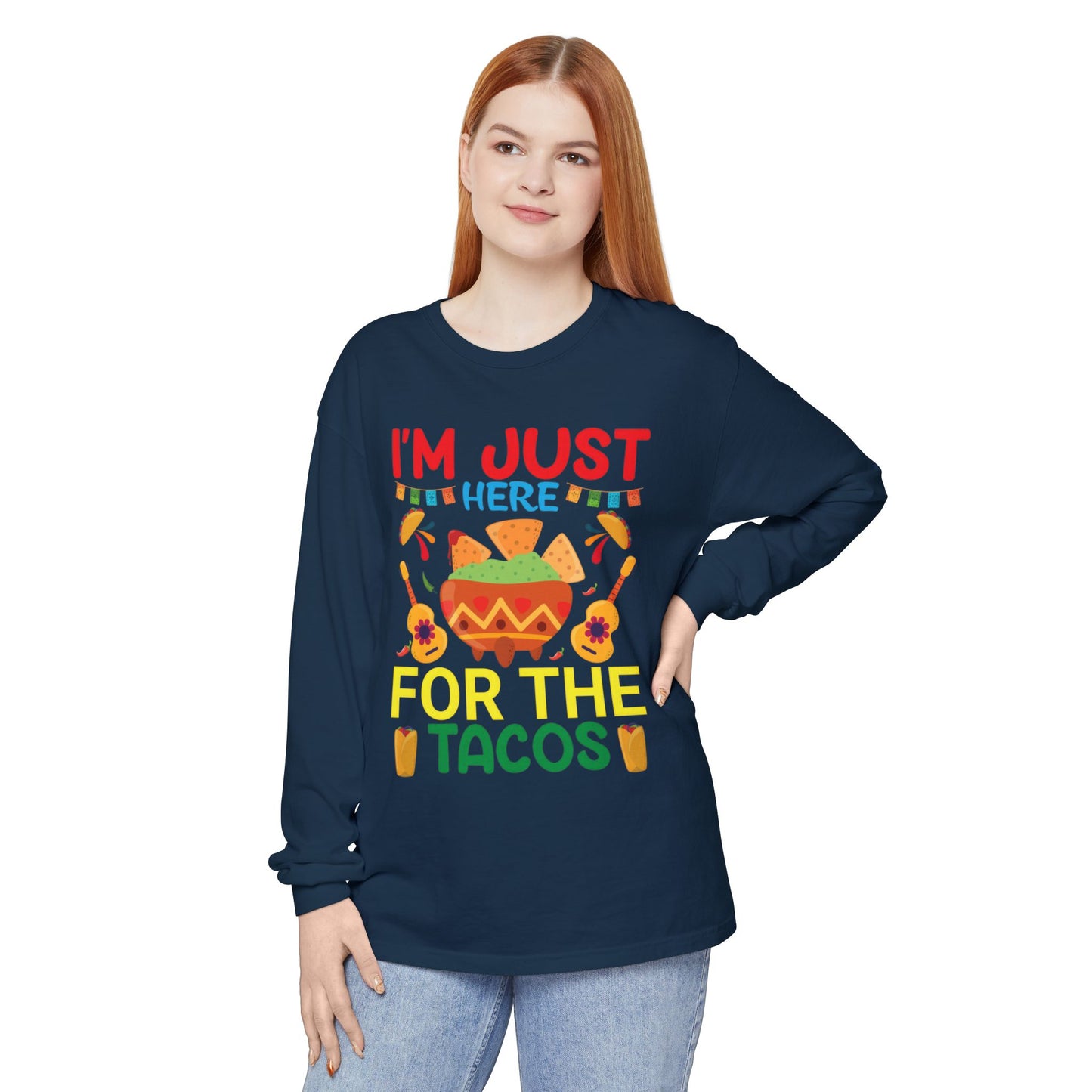 Unisex Taco-Themed Long Sleeve T-Shirt