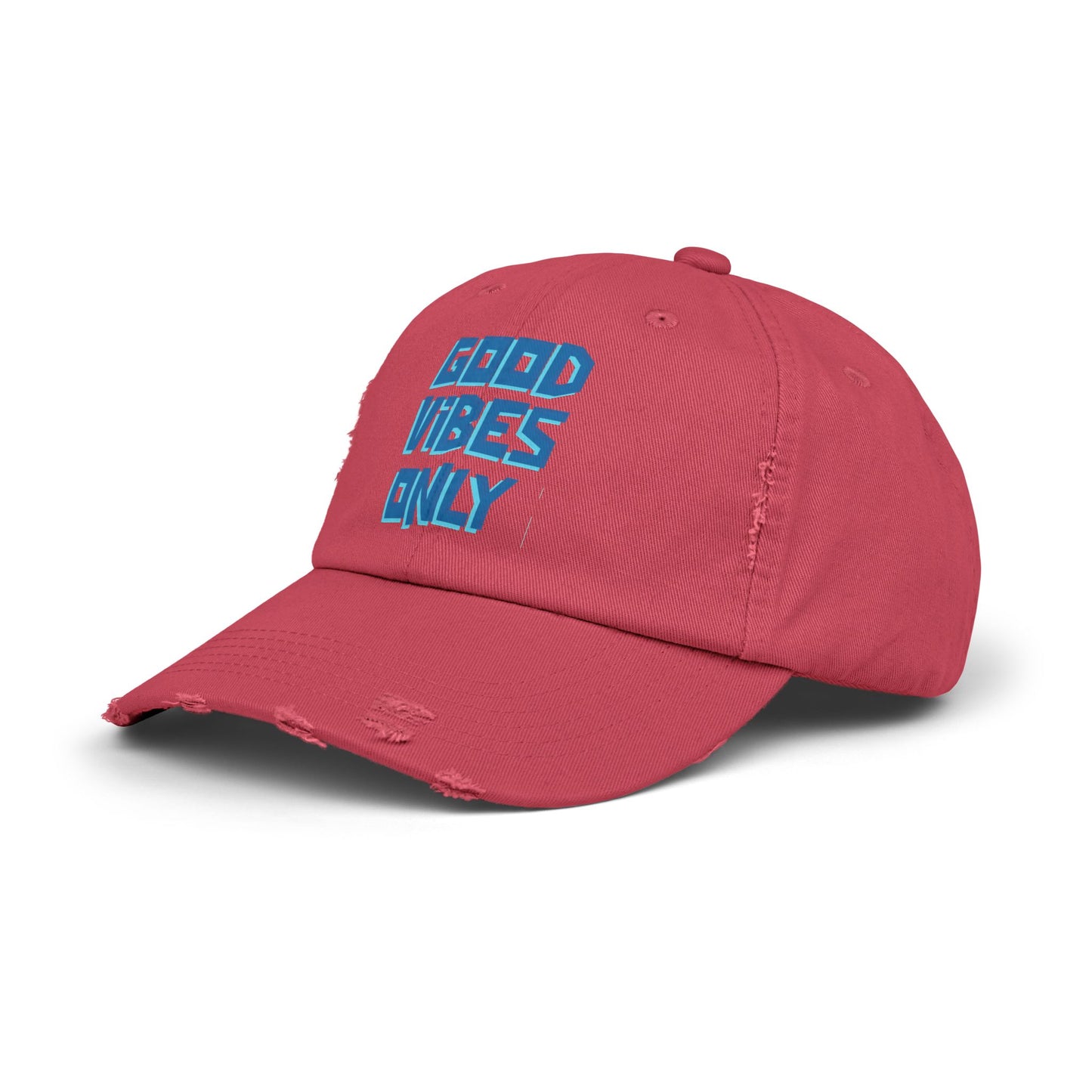 Good Vibes Only Unisex Distressed Cap