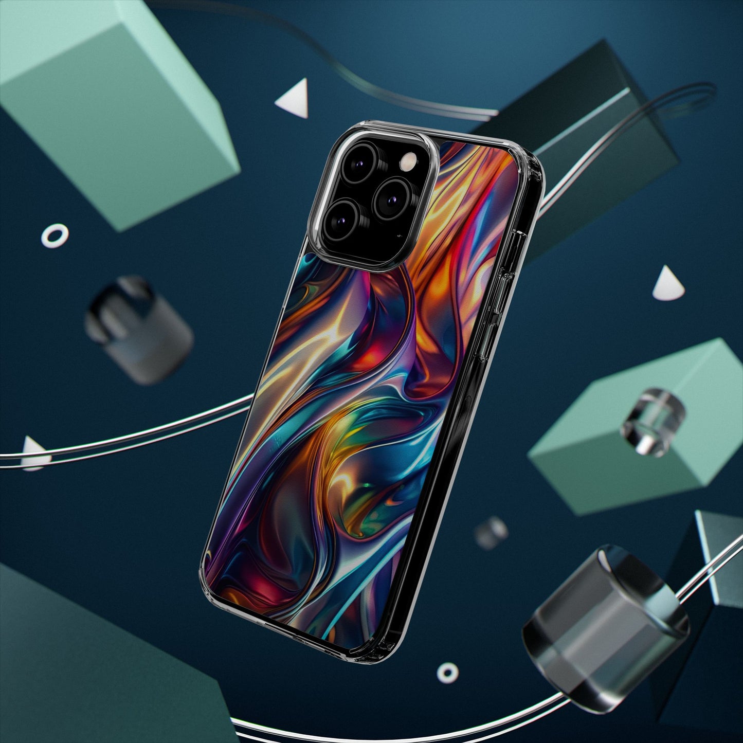 Colorful Clear Case for iPhone – Abstract Art Design