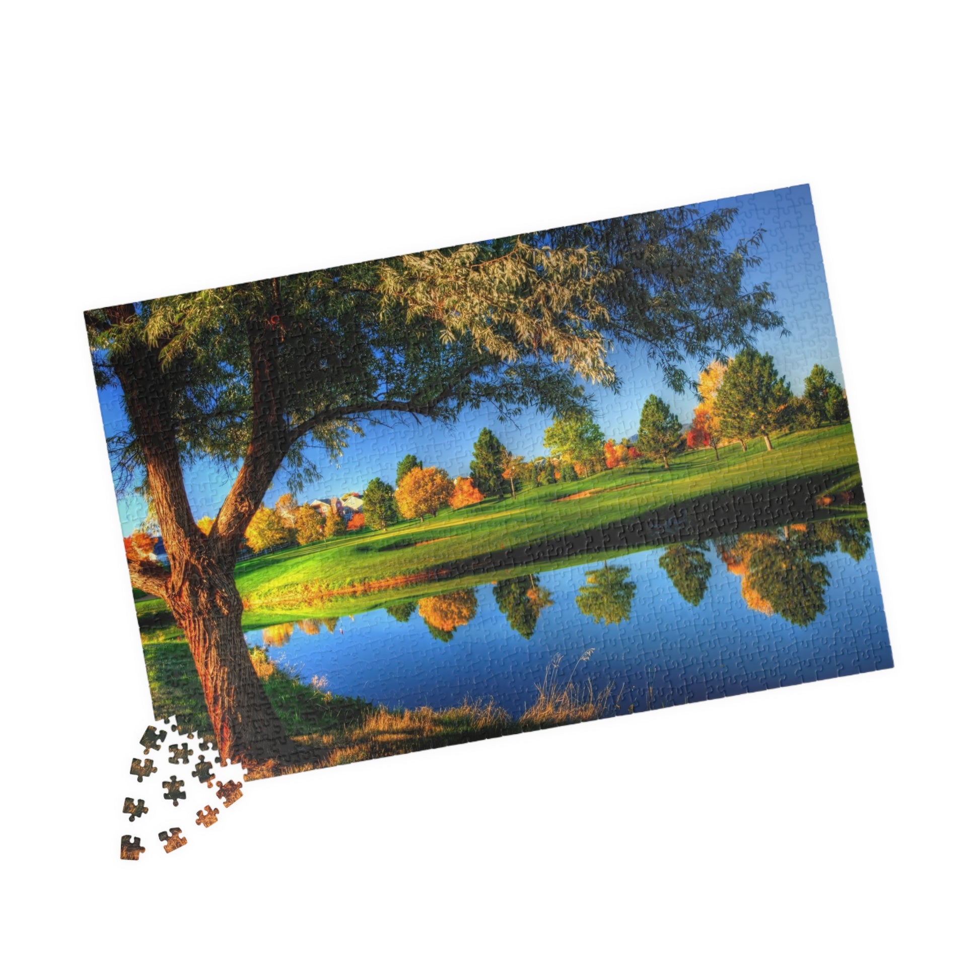 Scenic Landscape Puzzle - Green Leafed Trees and Lawn 1014 pcs