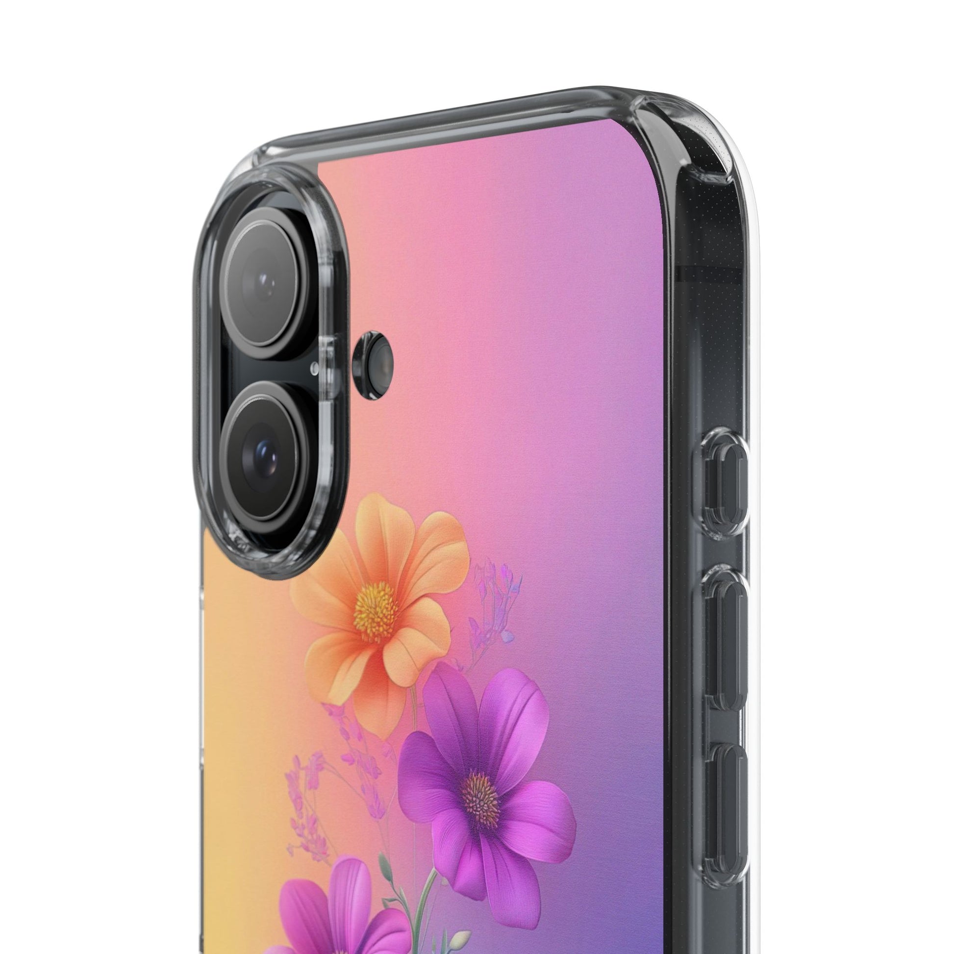 Floral Clear Phone Case – Colorful Flower Design