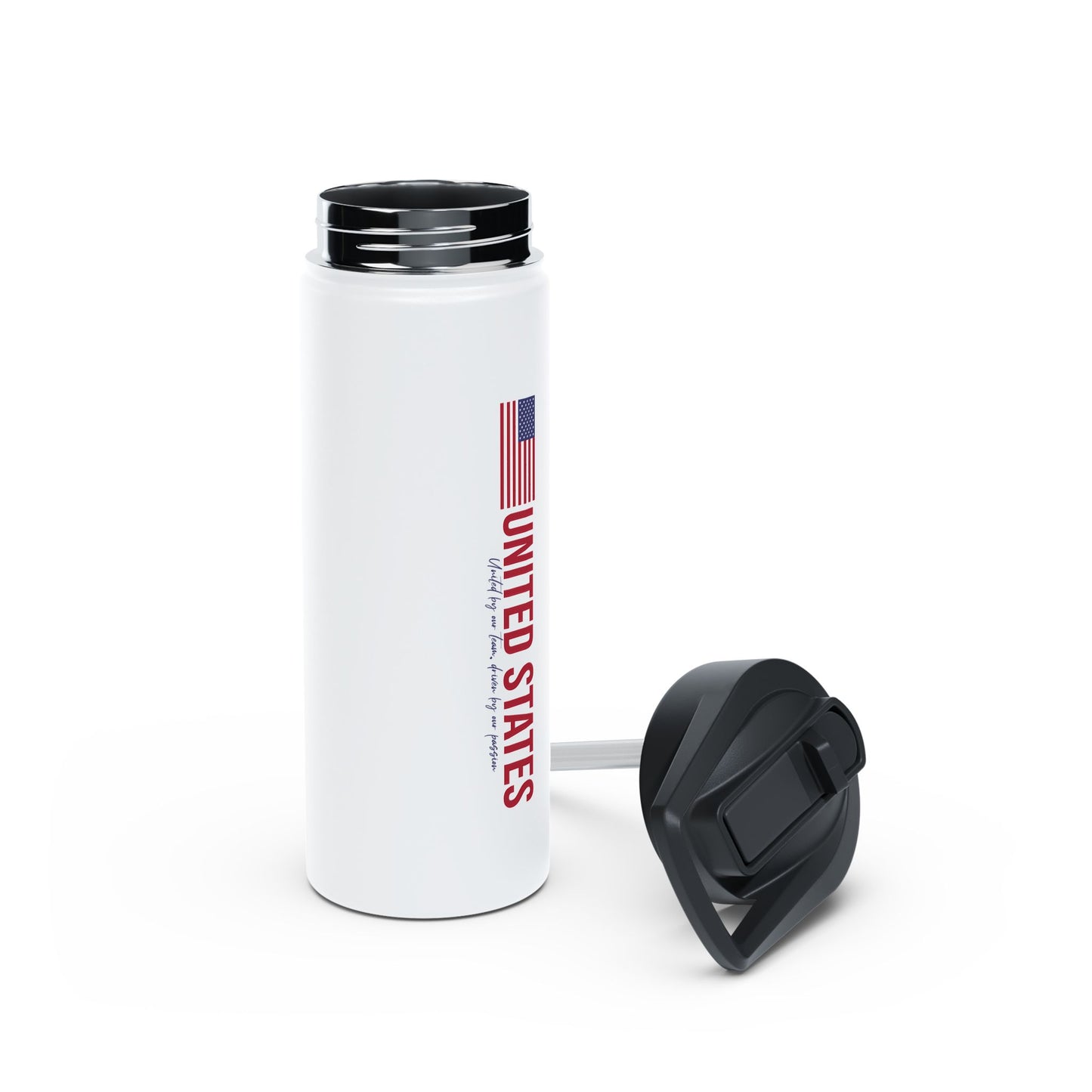 One Nation, One Dream Stainless Steel Water Bottle, Standard Lid