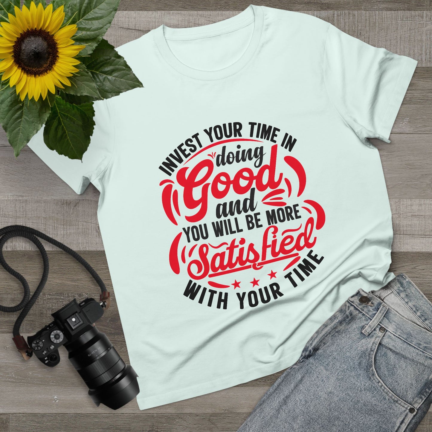 Inspirational Women's Maple Tee – Invest Your Time in Doing Good