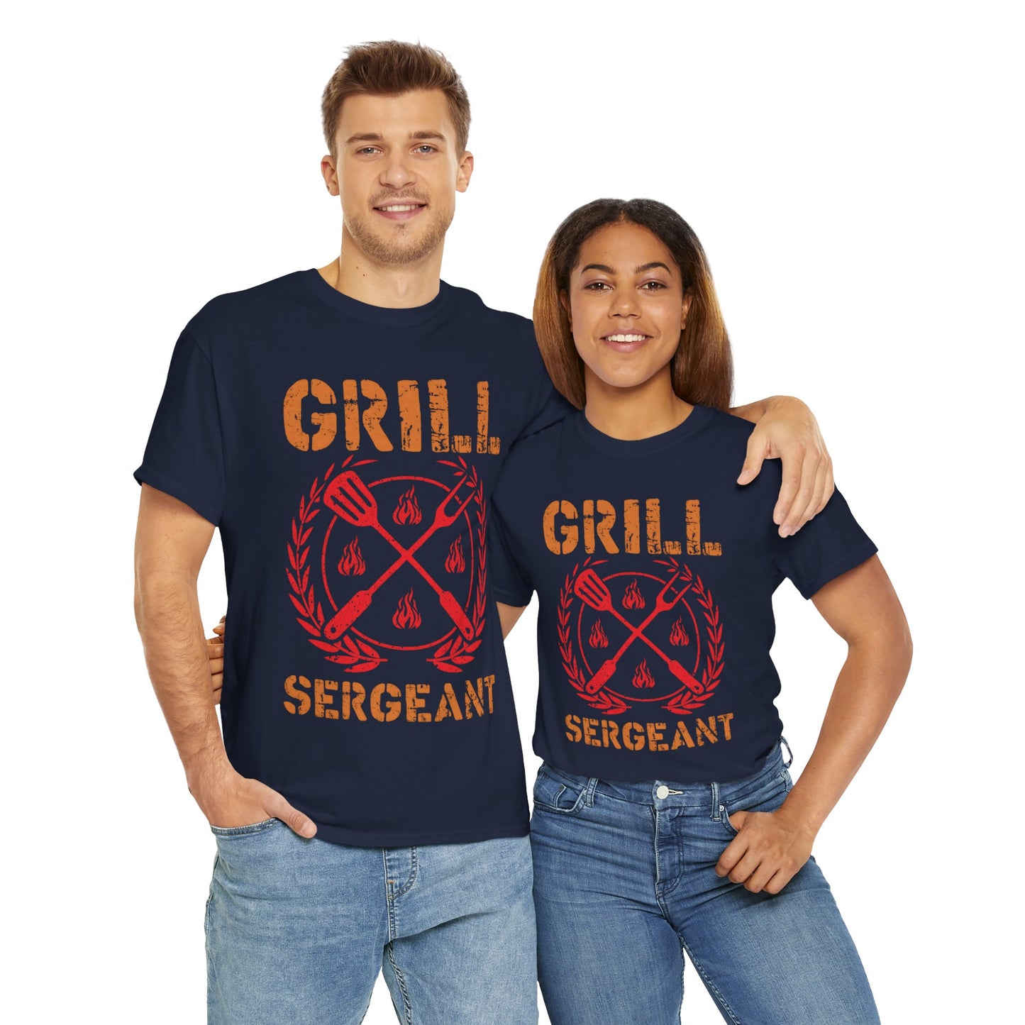 Grill Sergeant Unisex Heavy Cotton Tee - Fun BBQ Shirt for Grill Masters