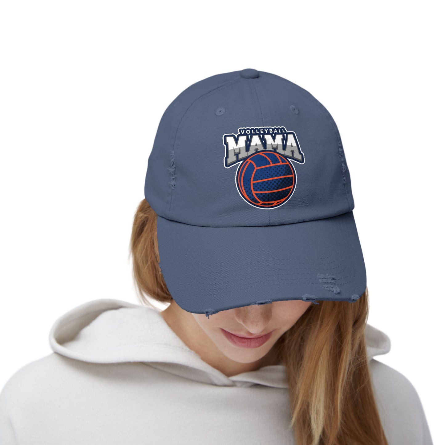 Volleyball Mama Unisex Distressed Cap