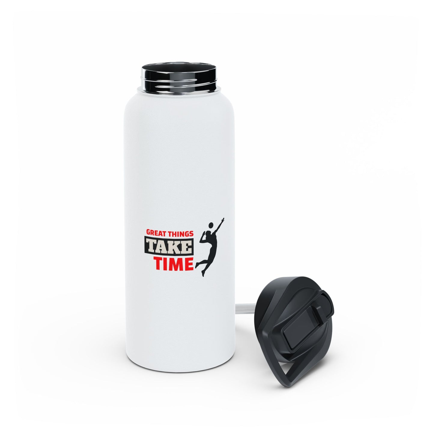 Great Things Take Time  Stainless Steel Water Bottle, Standard Lid