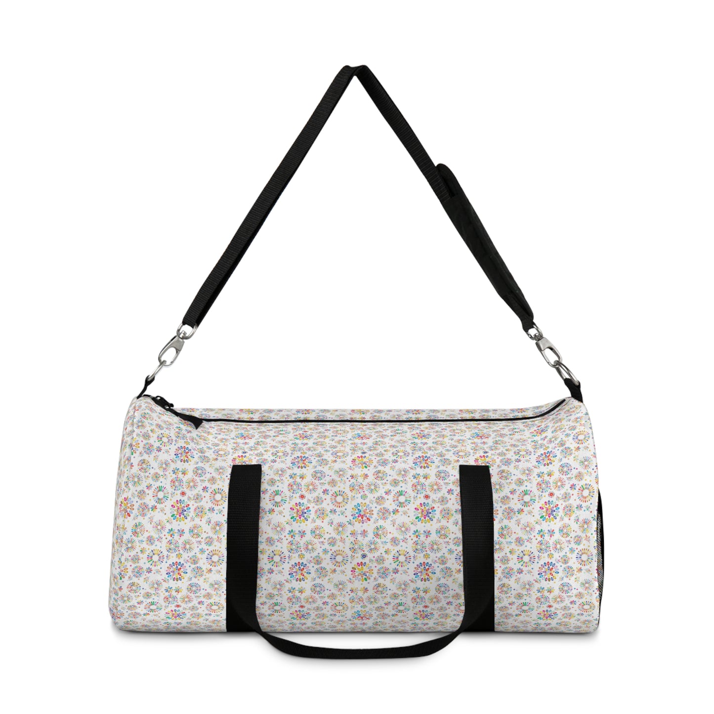 Vibrant Vibes: Happy Color Duffel Bag / White