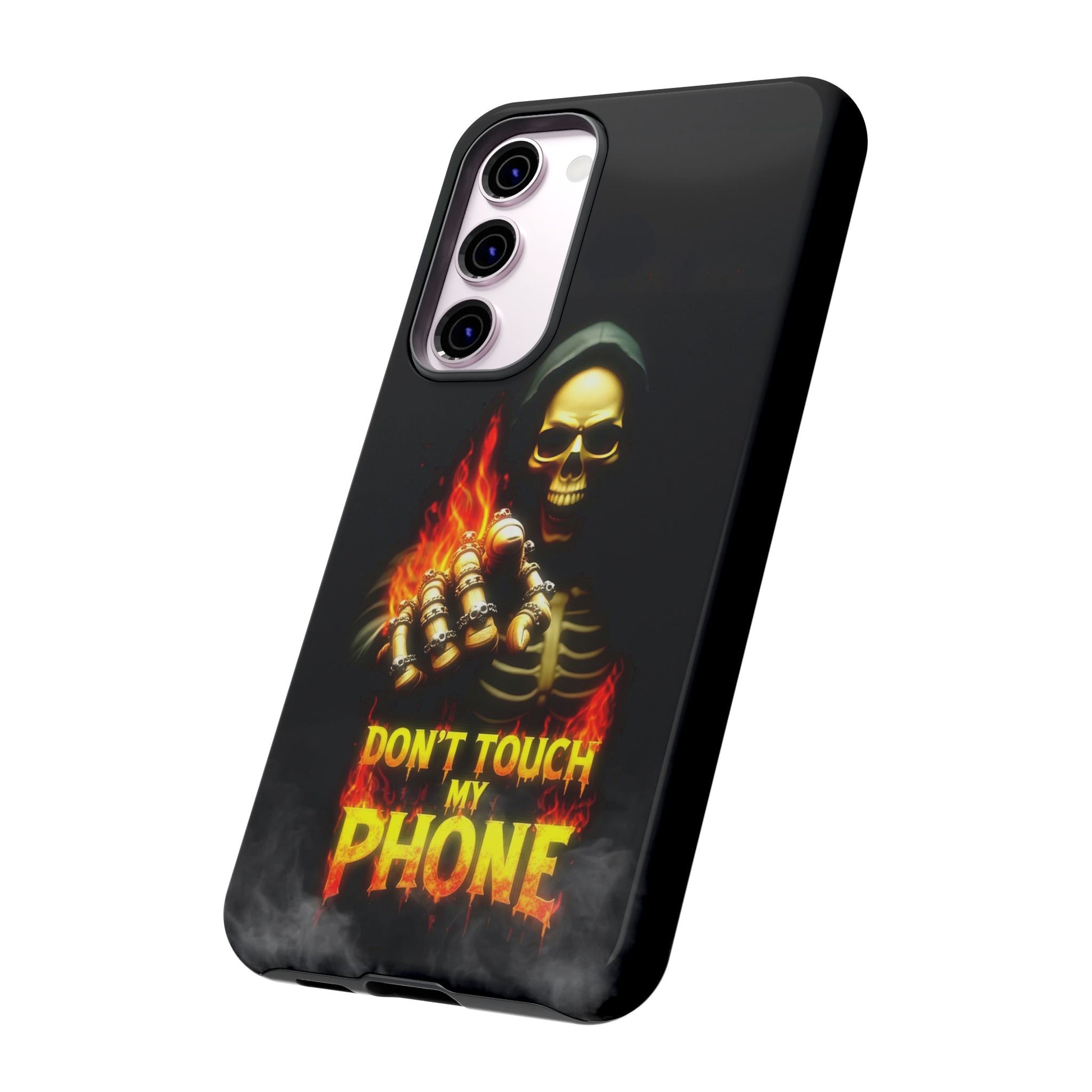 Skull Design Samsung Phone Case, Don't Touch My Phone Mobile Cover