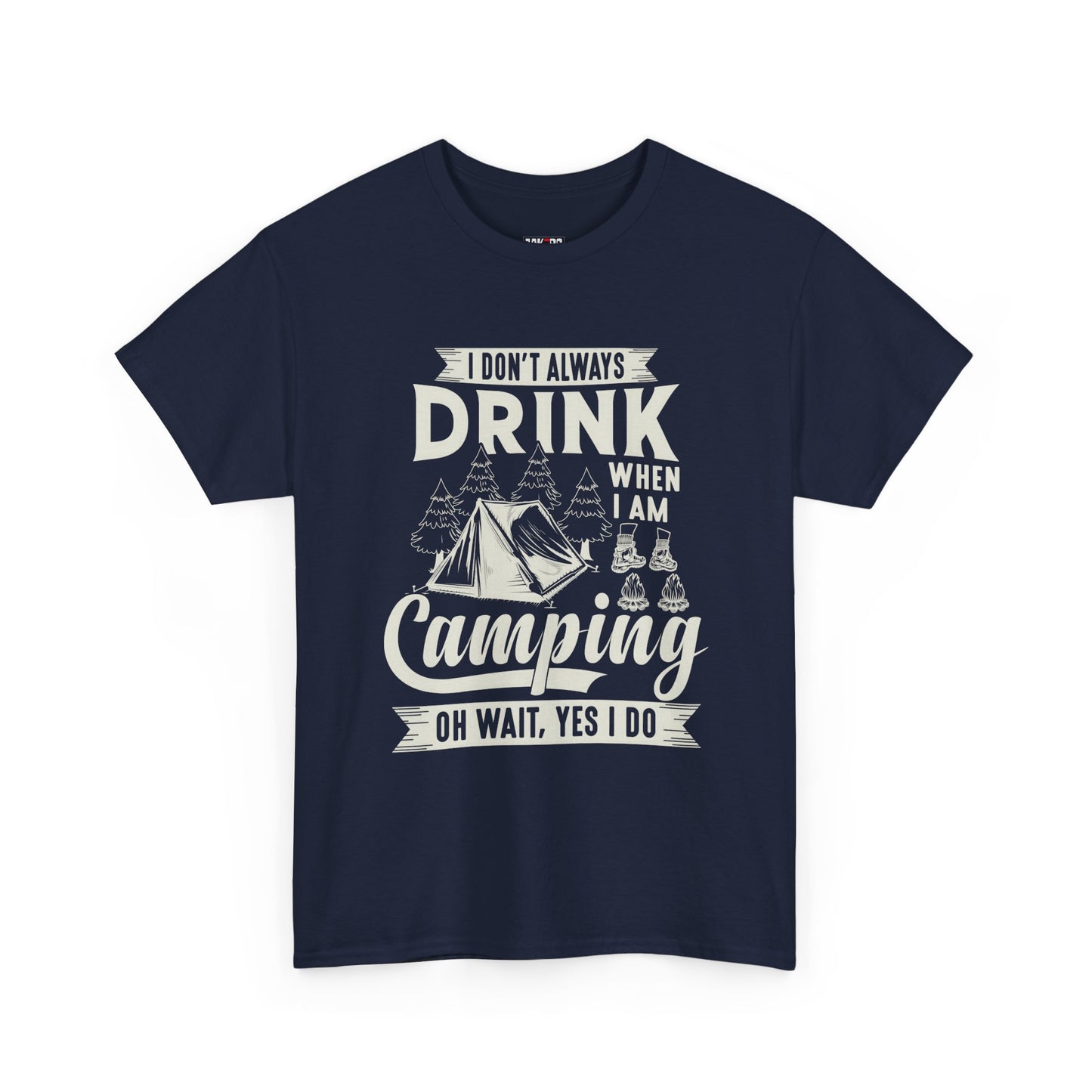Camping Drinking Unisex Heavy Cotton Tee - Perfect Gift for Outdoor Enthusiasts