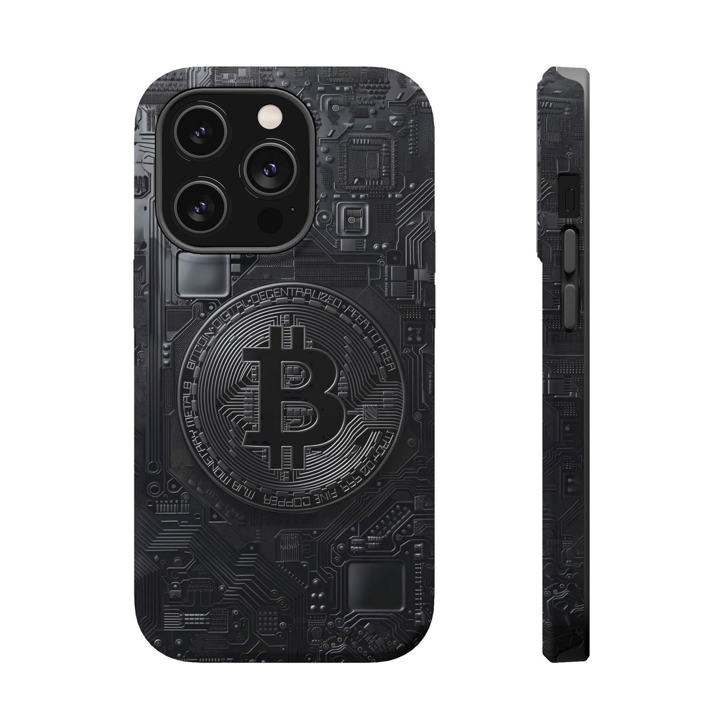Black Bitcoin Magnetic iPhone Cases - Ideal for Tech Enthusiasts