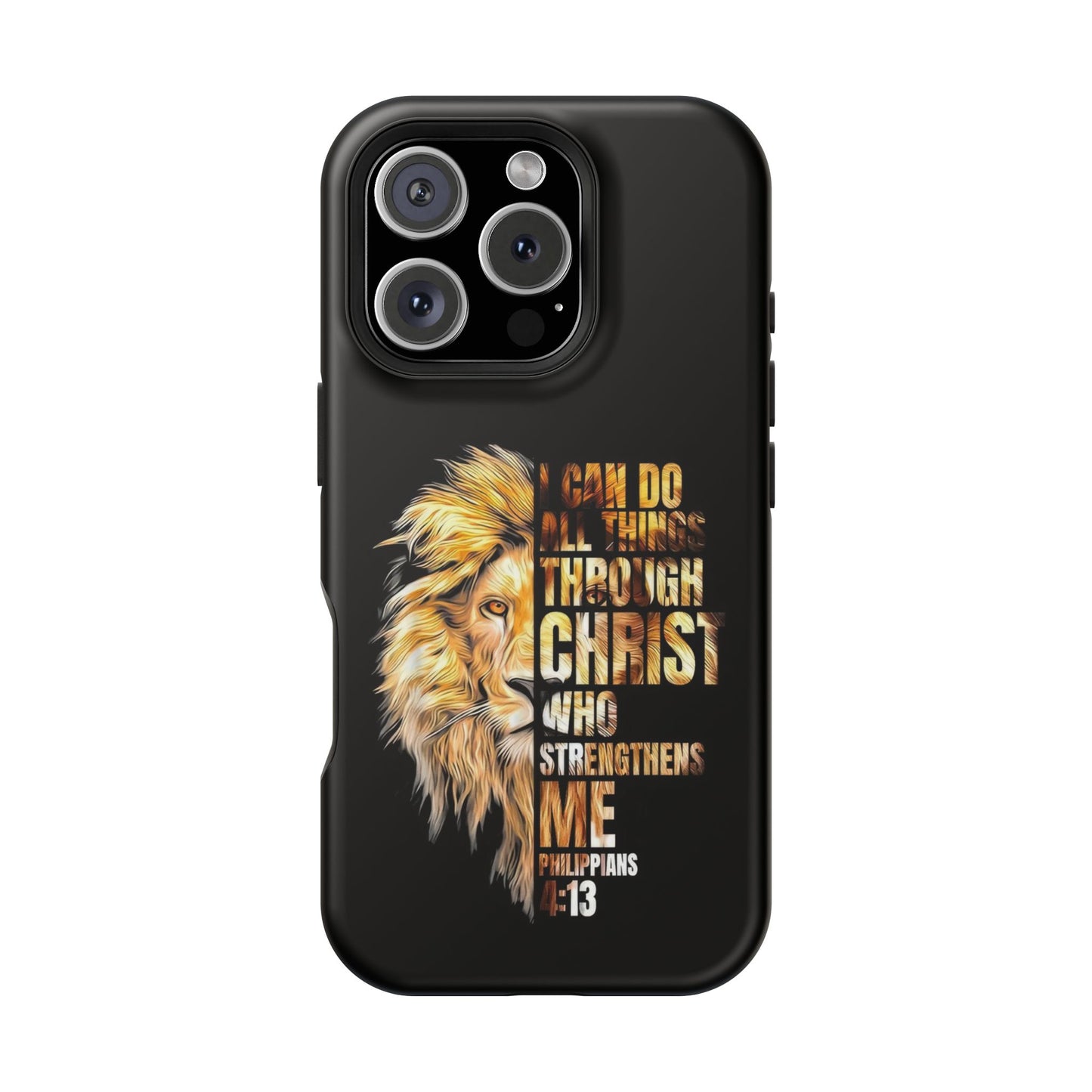 Inspirational Lion Magnetic iPhone Case, Strength & Faith, Christian Accessories