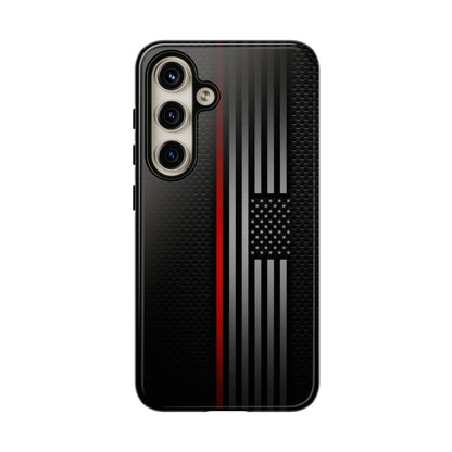 Elegant Patriotic Samsung Phone Case, Thin Red Line Design