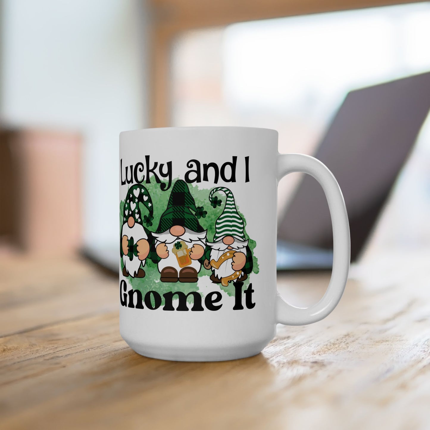Lucky Gnome Ceramic Mug - Perfect for St. Patrick's Day and Everyday Joy