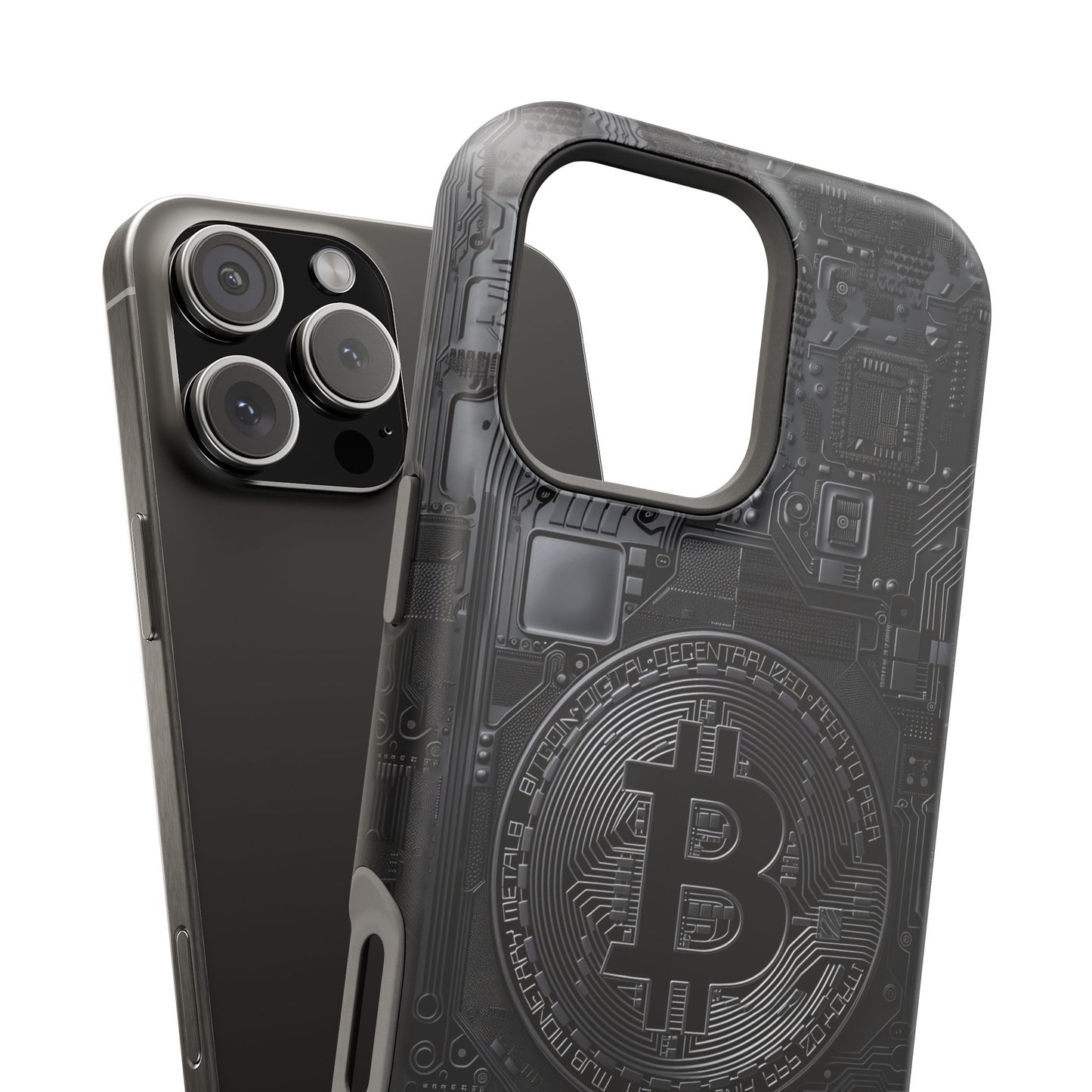 Black Bitcoin Magnetic iPhone Cases - Ideal for Tech Enthusiasts