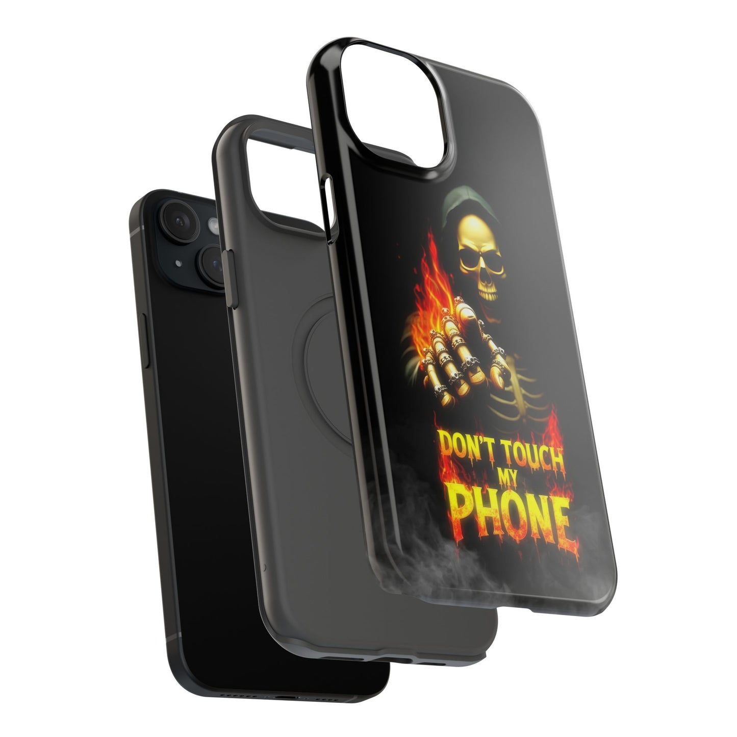 Skull Design Impact-Resistant iPhone Case, Don't Touch My Phone