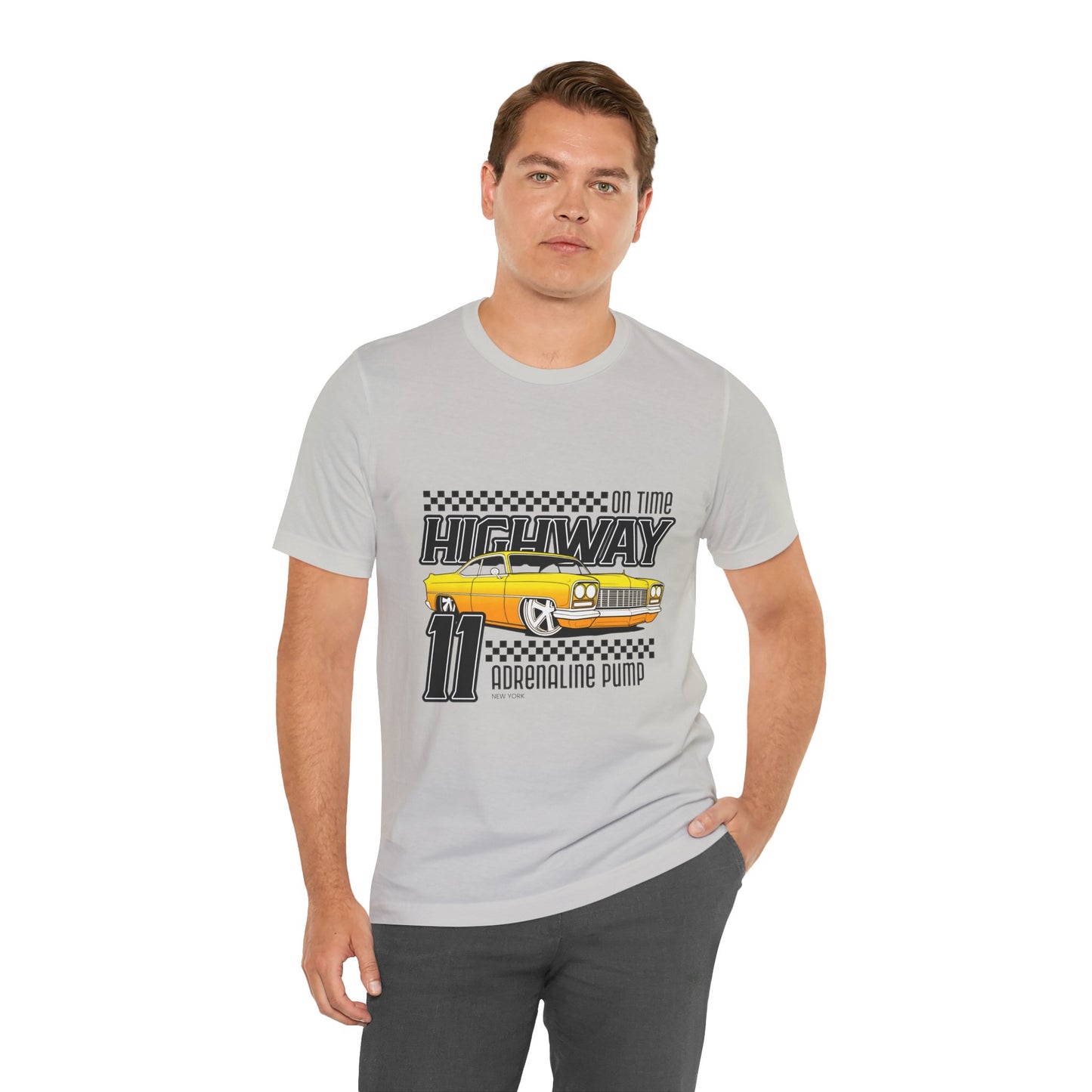 Camiseta de manga corta unisex con bomba de adrenalina On Time Highway