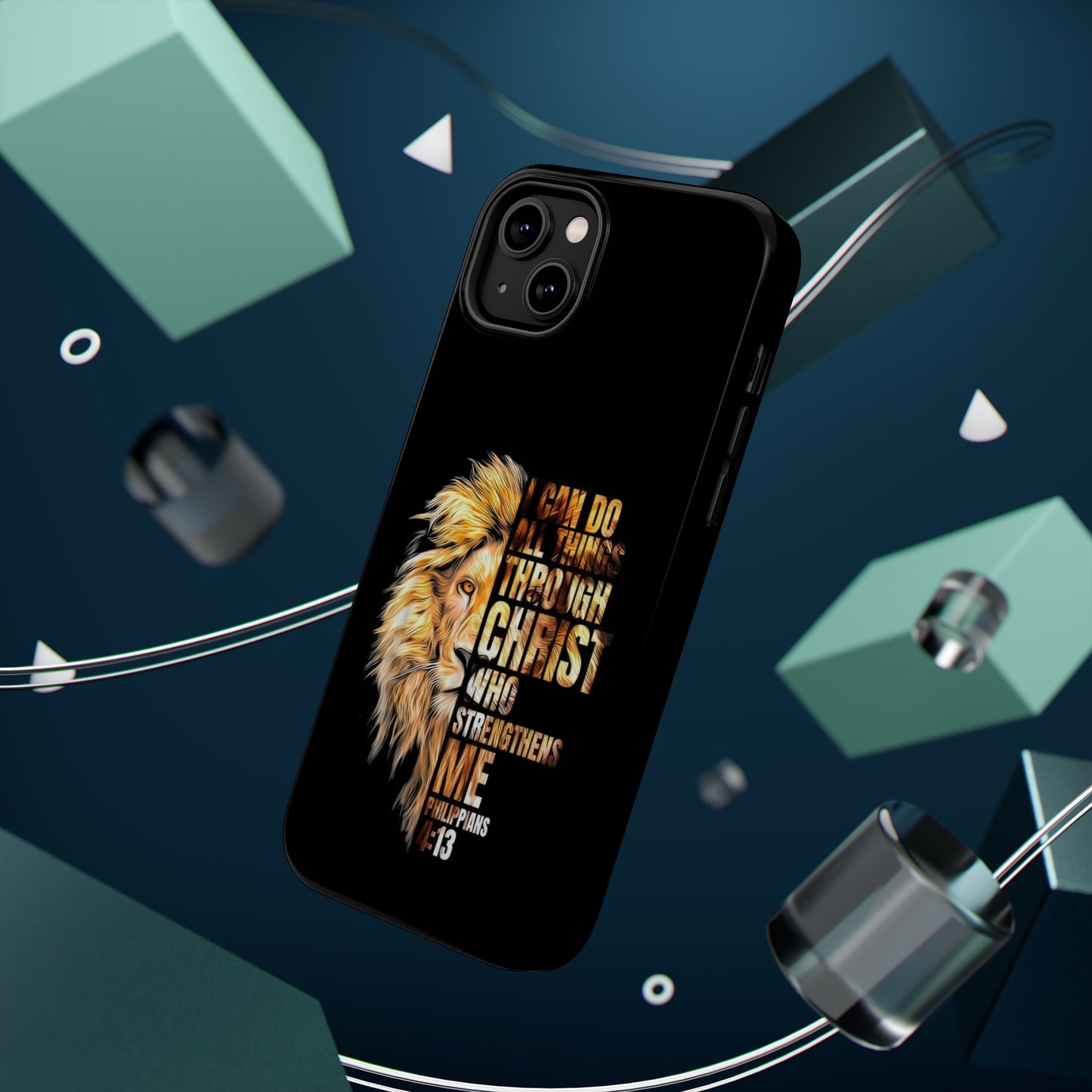 Inspirational Lion Magnetic iPhone Case, Strength & Faith, Christian Accessories