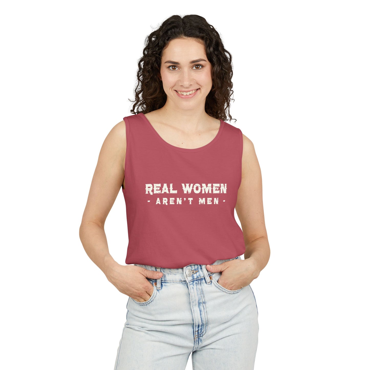 Real Women Unisex Garment-Dyed Tank Top  100% Ringspun US cotton