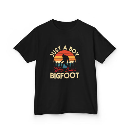 Kids Bigfoot Lover Tee - Just a Boy Who Loves Adventure