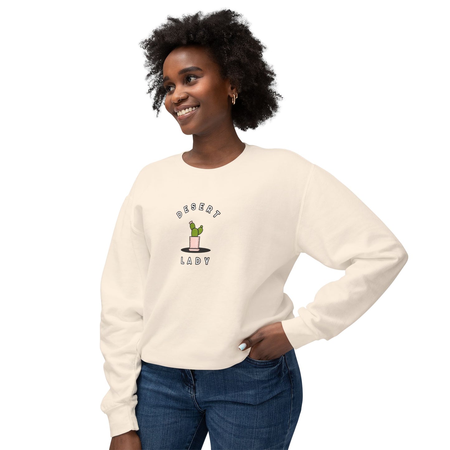 Desert Lady Unisex Lightweight Crewneck Sweatshirt