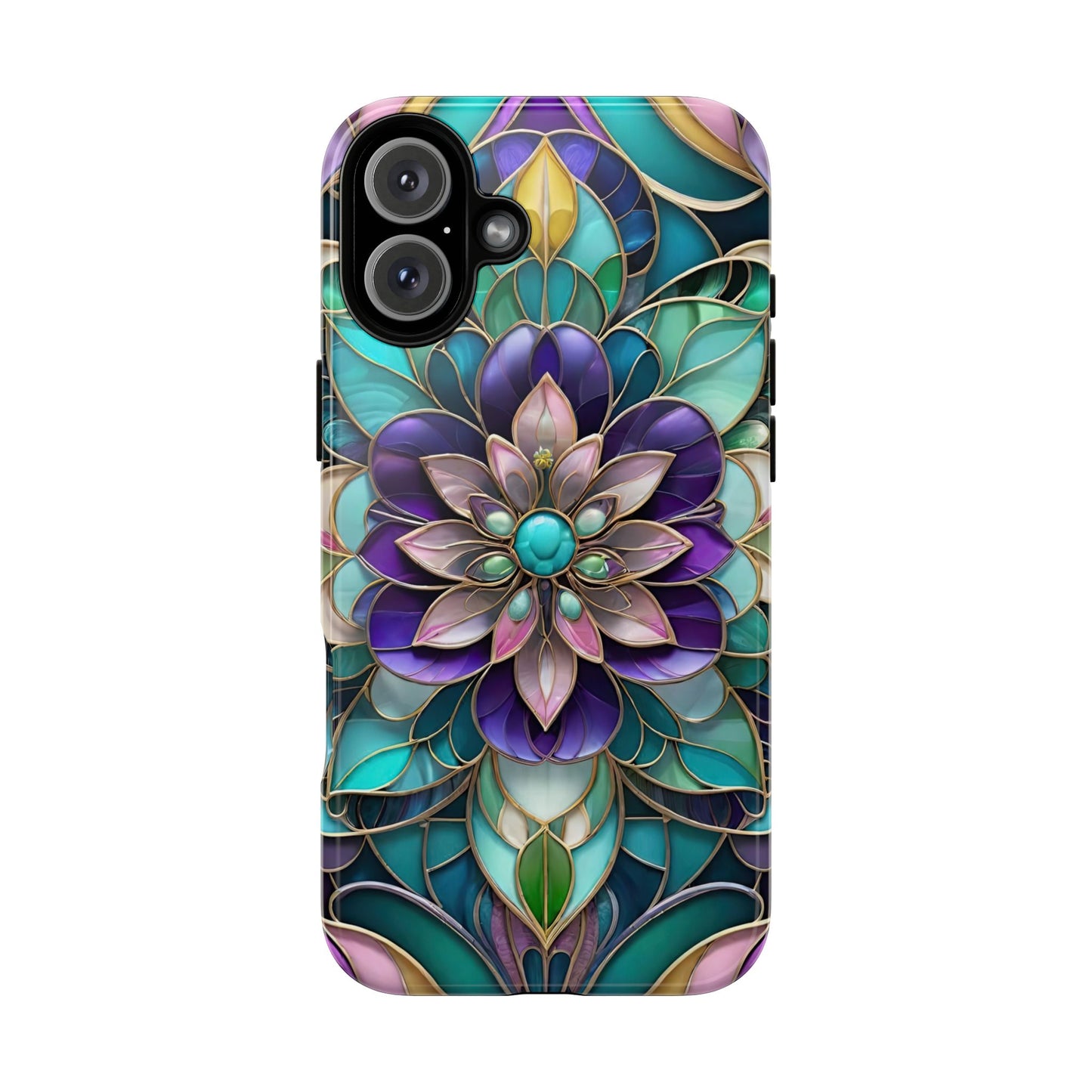 Floral Stained Glass Tough Phone Case -Stylish Protection for Your Device