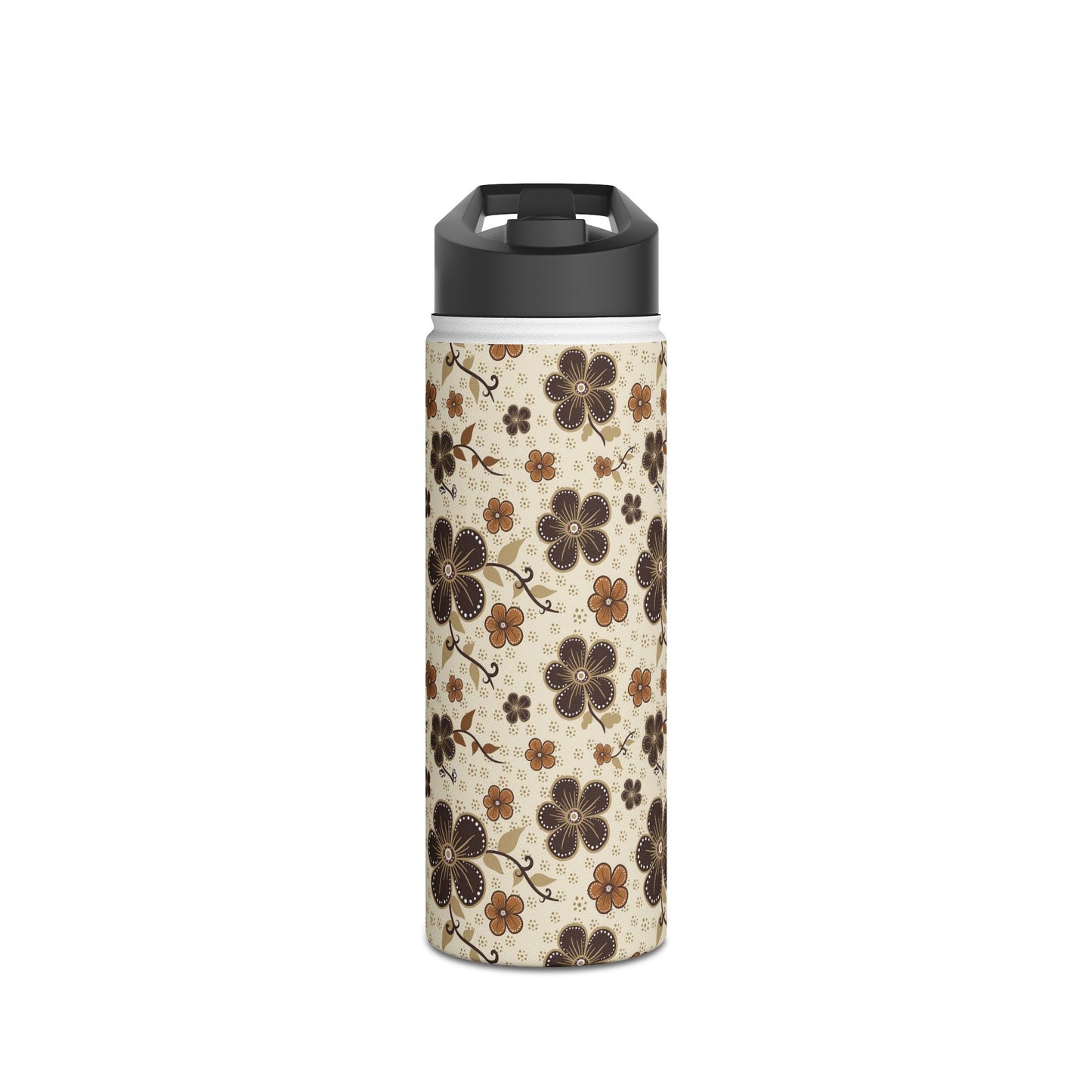 Timeless Elegance Stainless Steel Water Bottle, Standard Lid / Beige