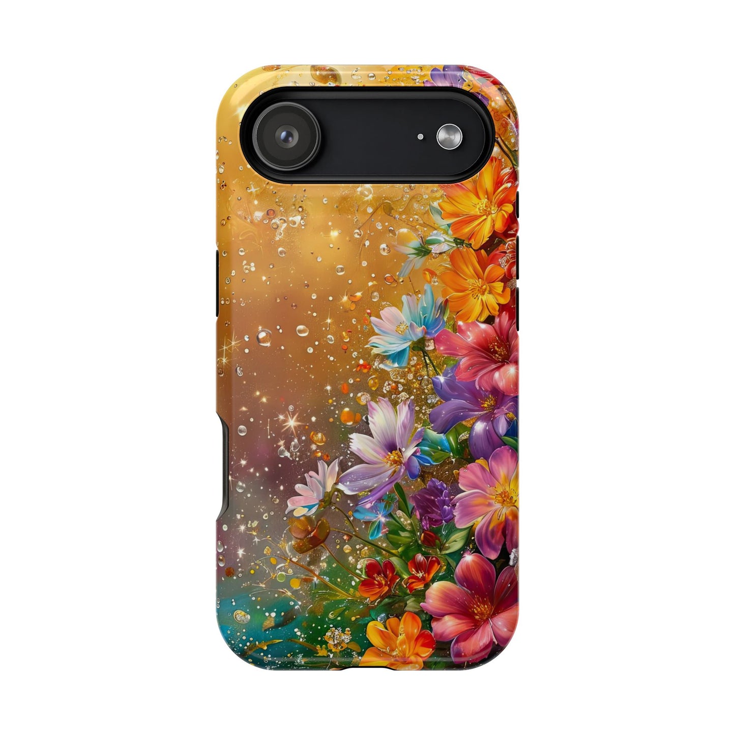 Vibrant Floral Magnetic Phone Case, Artistic Phone Cover