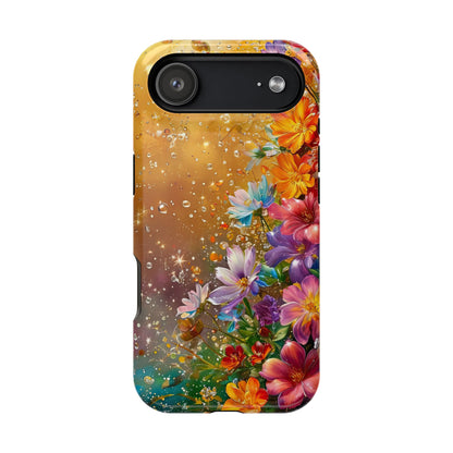 Vibrant Floral Magnetic Phone Case, Artistic Phone Cover
