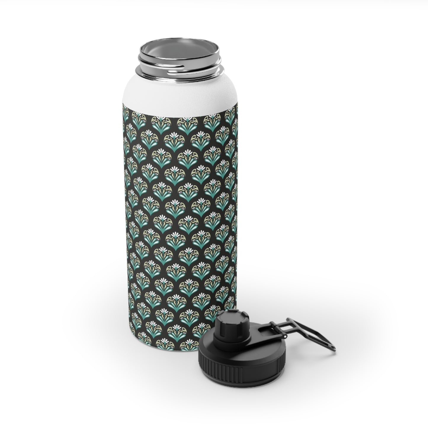 Classic Charm Stainless Steel Water Bottle, Sports Lid