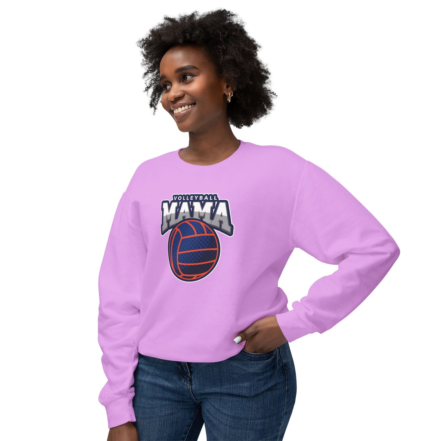 Volleyball Mama Unisex Lightweight Crewneck Sweatshirt