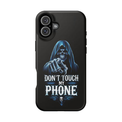 Gothic Magnetic iPhone Case: Don't Touch My Phone