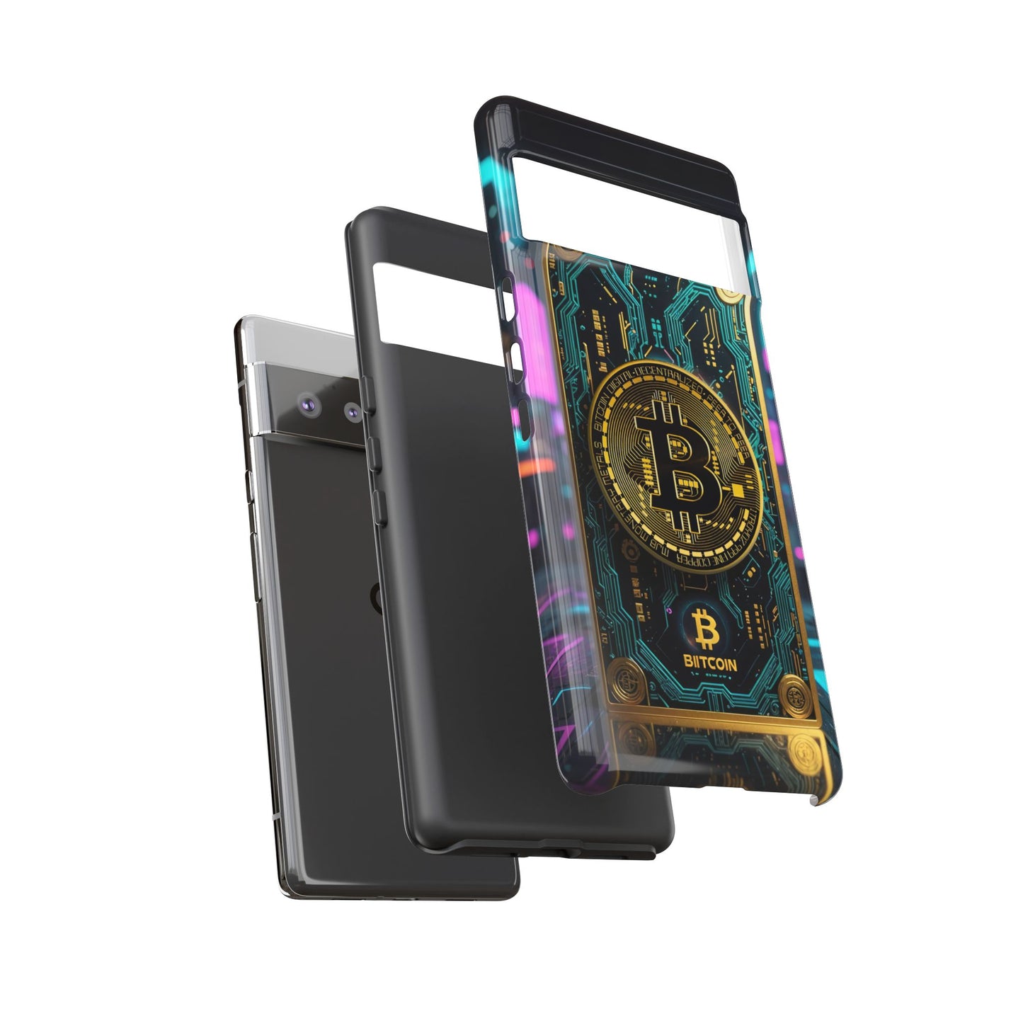 Bitcoin Google Pixel Phone Case - Tough Cases with Cryptocurrency Design
