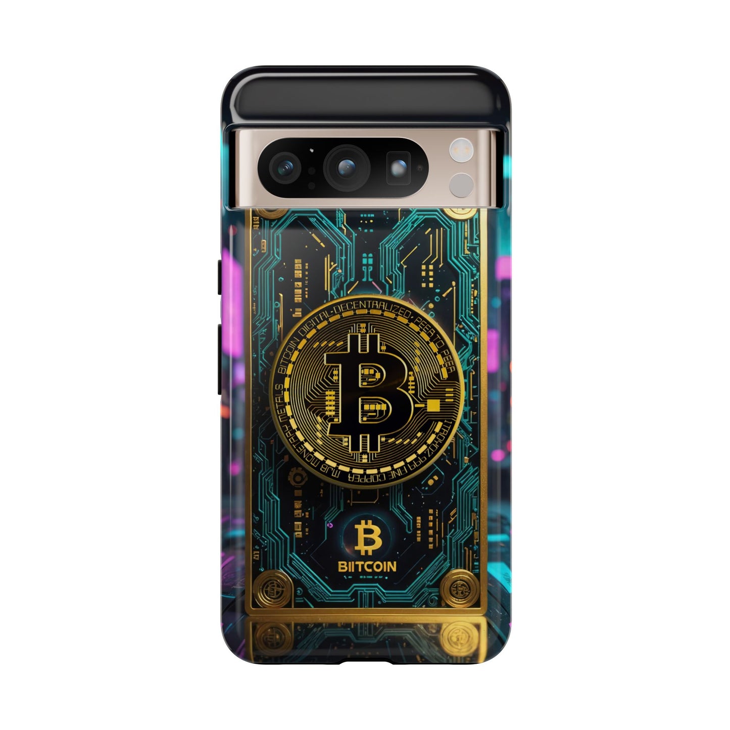 Bitcoin Google Pixel Phone Case - Tough Cases with Cryptocurrency Design