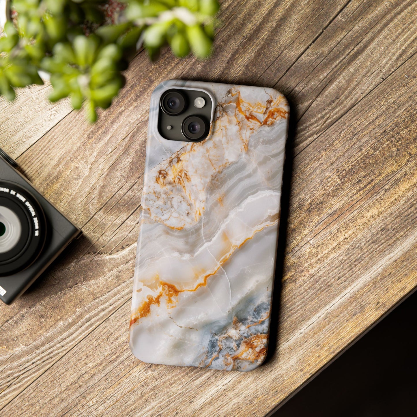 Pure Elegance Marble Slim Phone Cases, Modern Tech Decor
