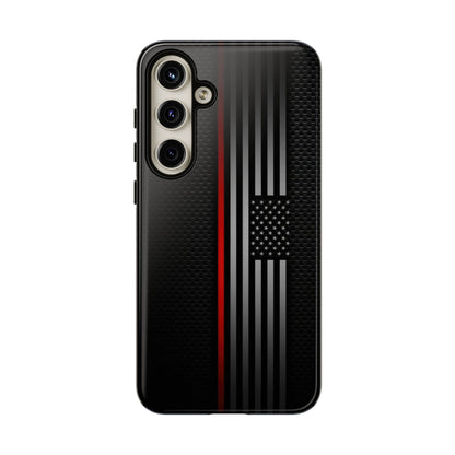 Elegant Patriotic Samsung Phone Case, Thin Red Line Design