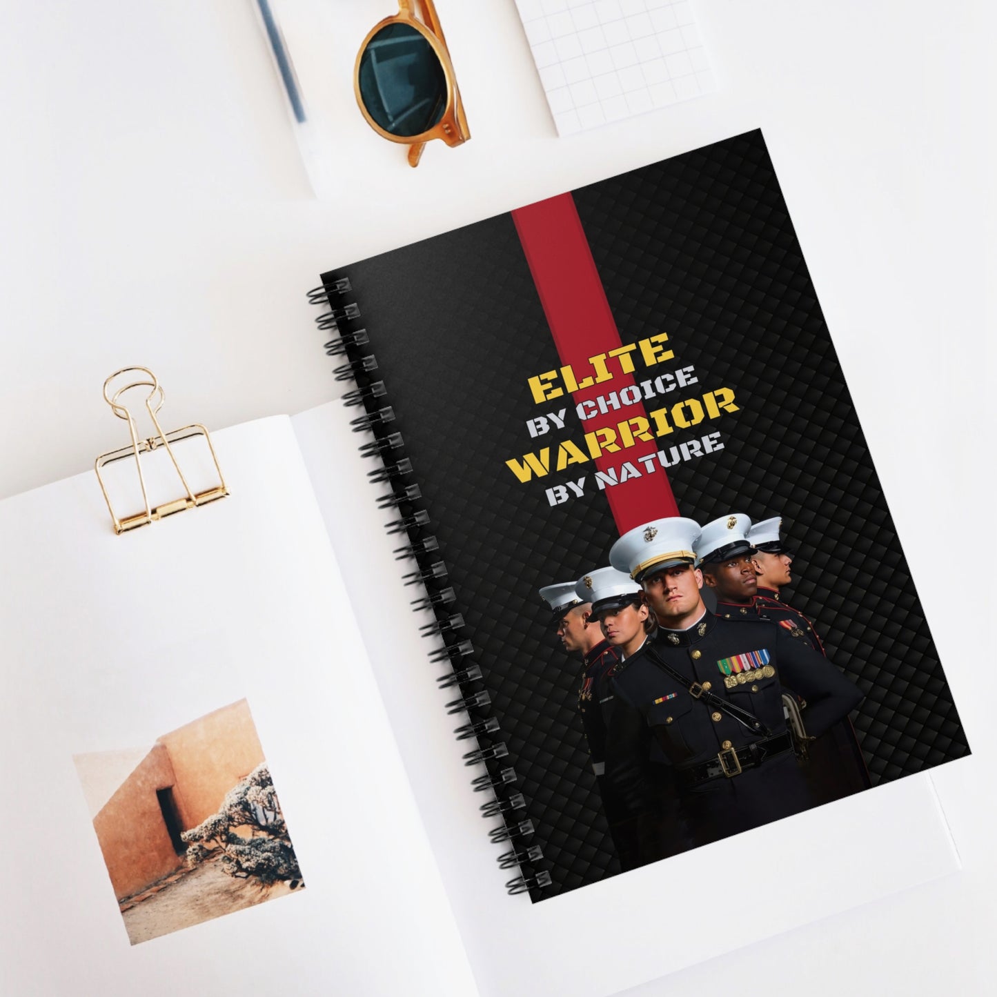 Military-Themed Spiral Notebook, Empowering Journal for Veterans