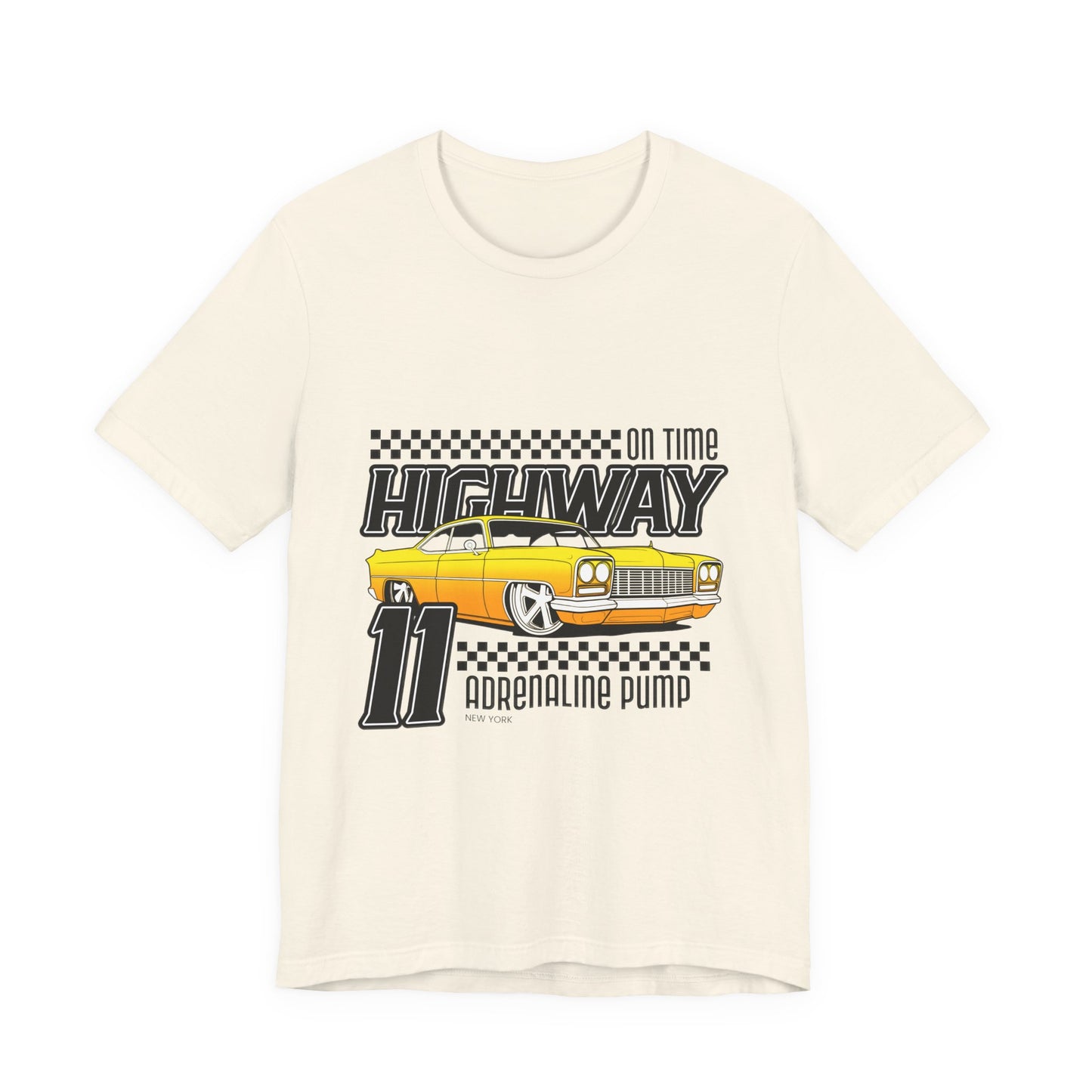 Camiseta de manga corta unisex con bomba de adrenalina On Time Highway