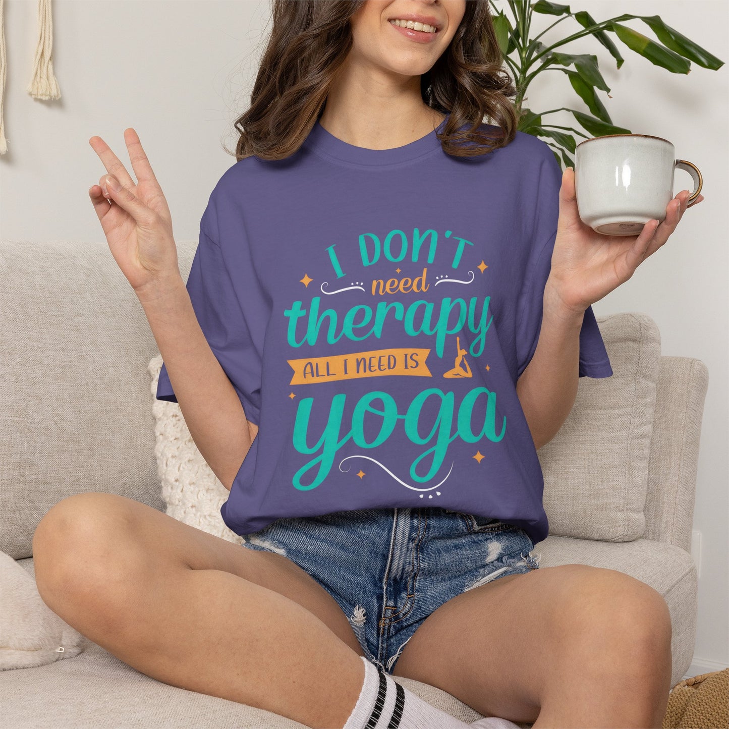 Yoga Therapy Unisex Garment-Dyed T-Shirt - Perfect for Mindfulness & Relaxation