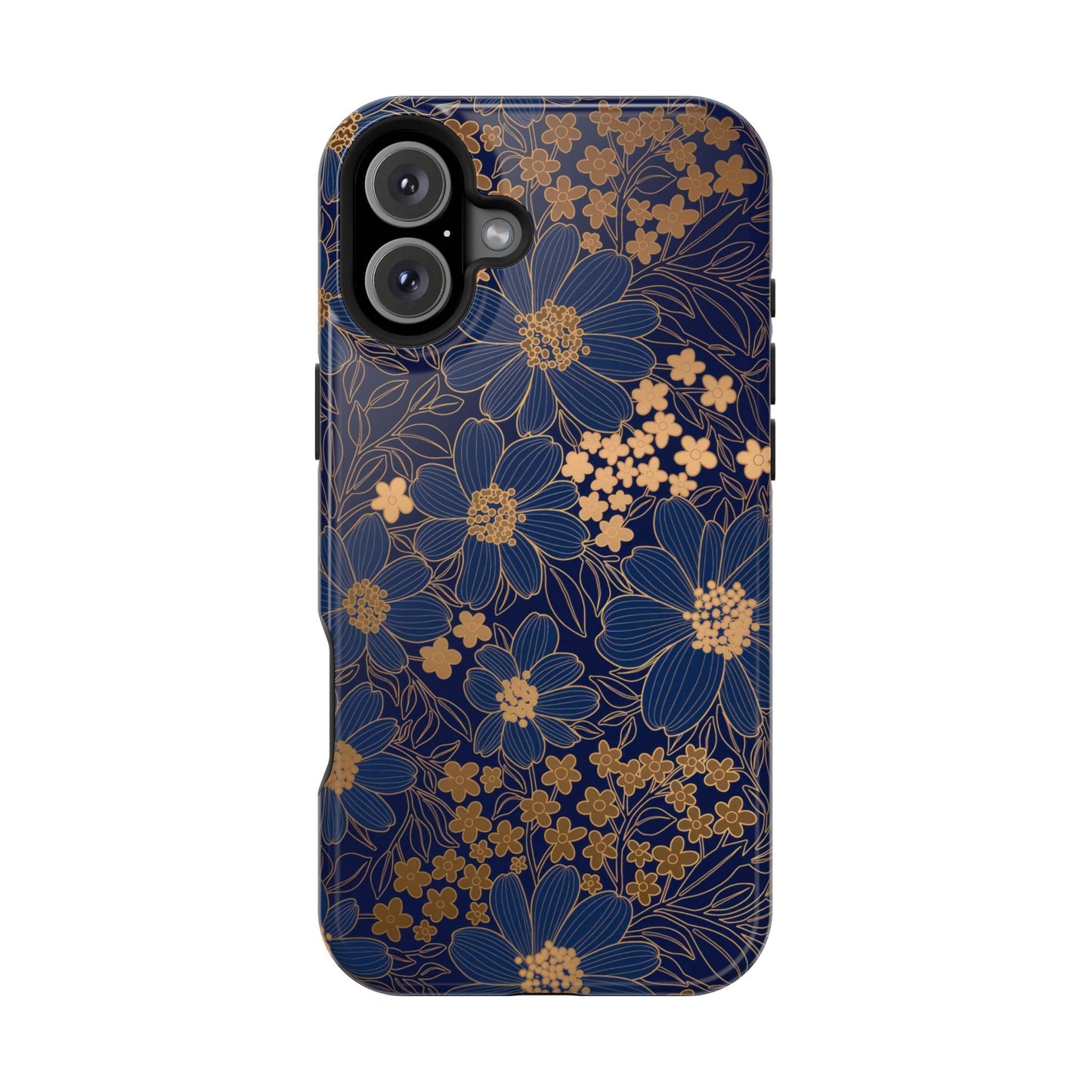 Luxury Serial Magnetic Phone Case, Golden Floral