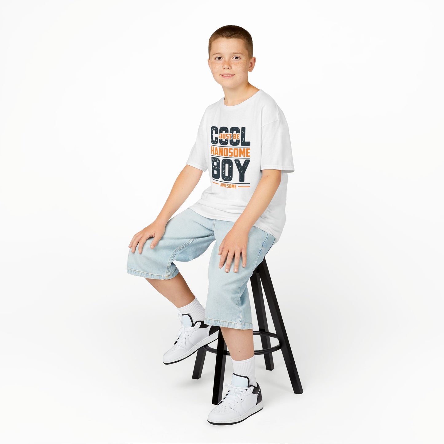 Cool Handsome Boy Kids Tee - Fun Heavy Cotton T-Shirt for Boys