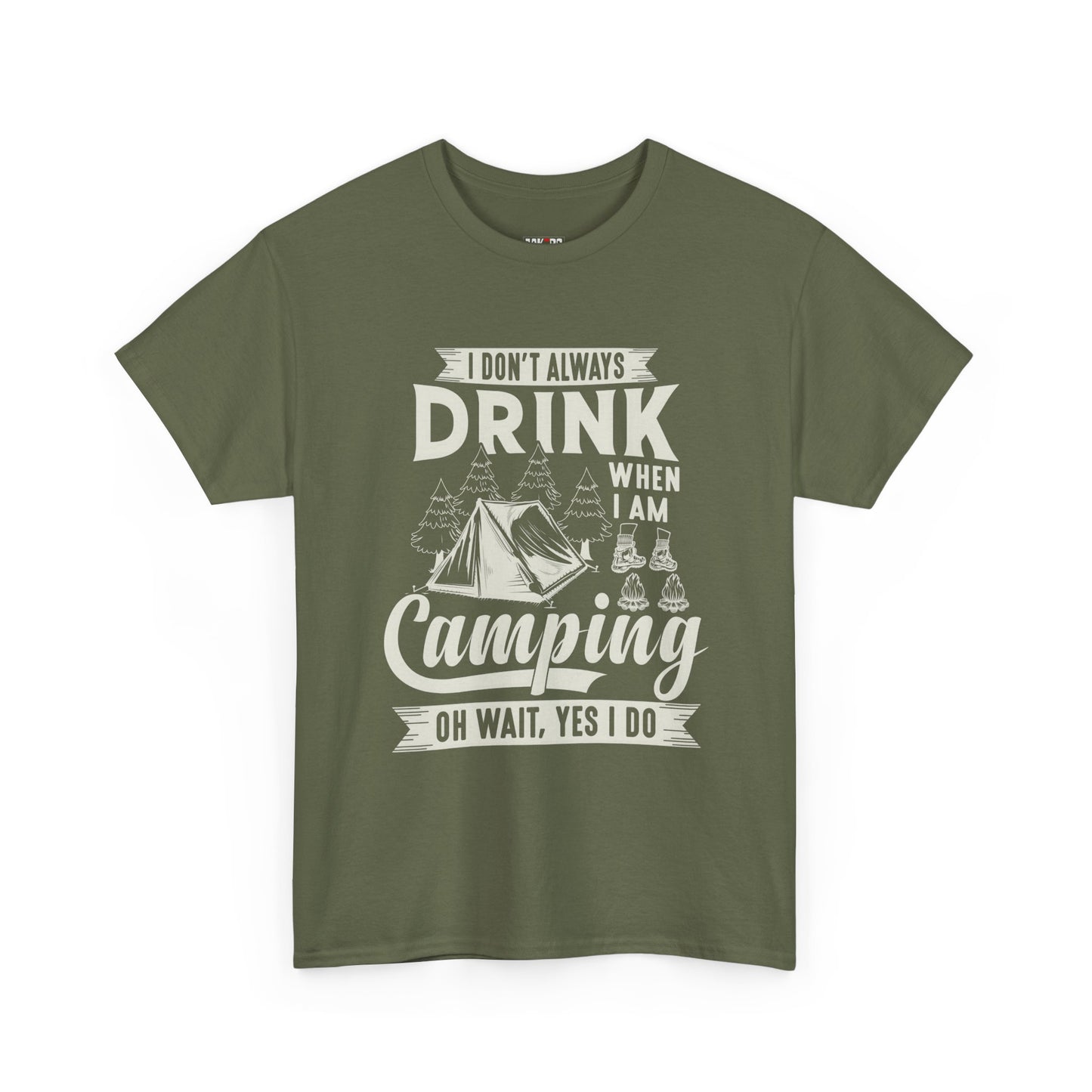 Camping Drinking Unisex Heavy Cotton Tee - Perfect Gift for Outdoor Enthusiasts