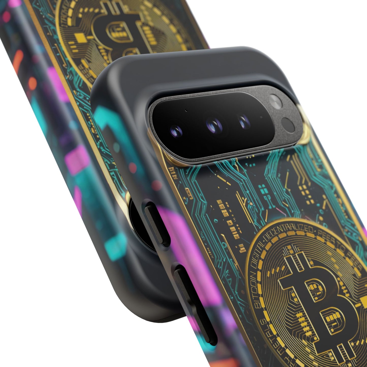 Bitcoin Google Pixel Phone Case - Tough Cases with Cryptocurrency Design