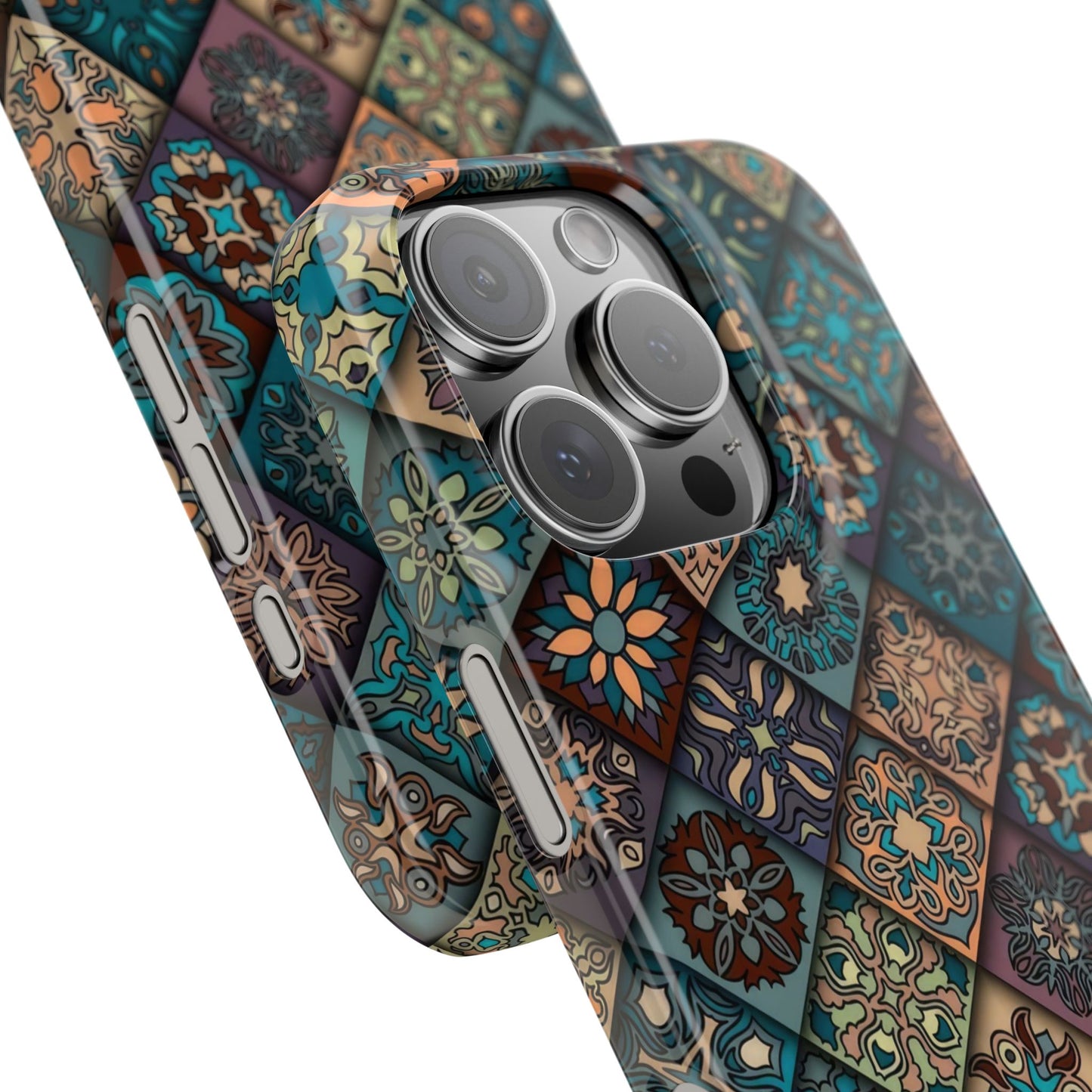 Aztec Geometric Slim Cases, Boho Blue