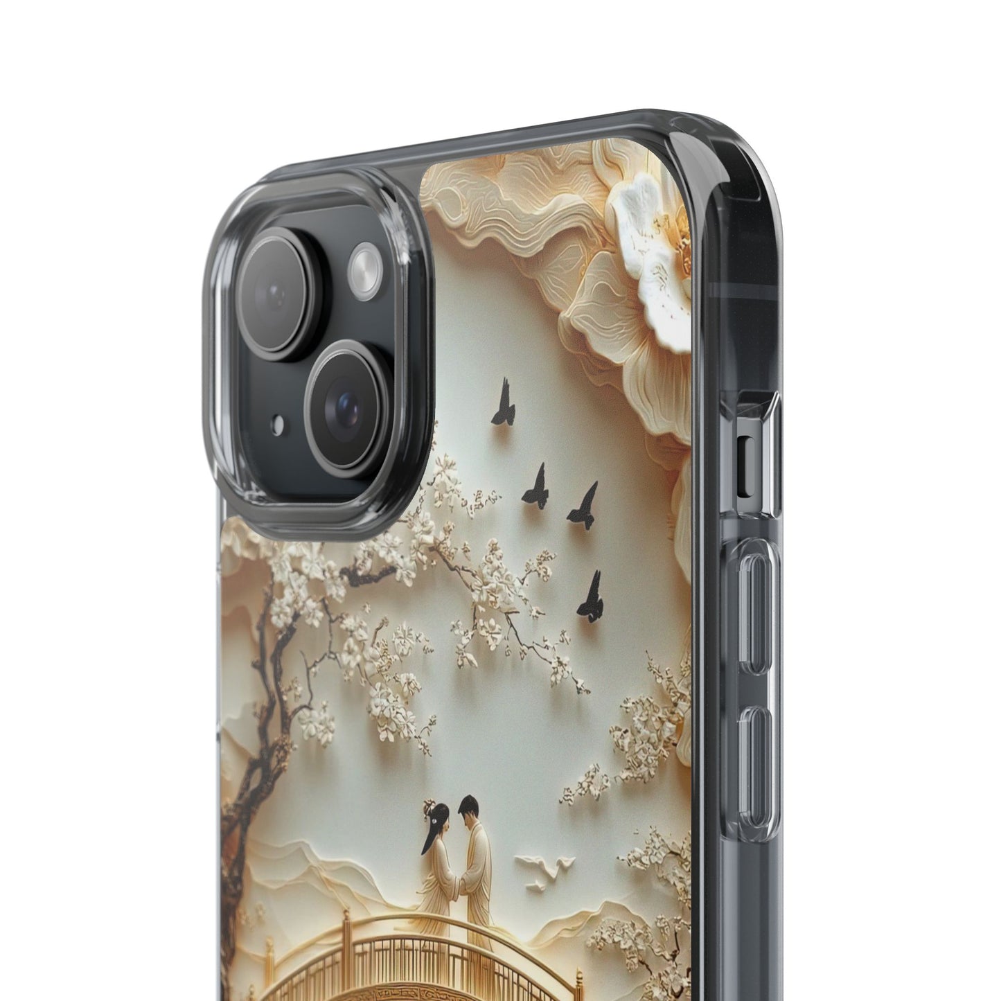 Romantic Couple 3D Effect Clear Cases,  Artistic Protective Cover