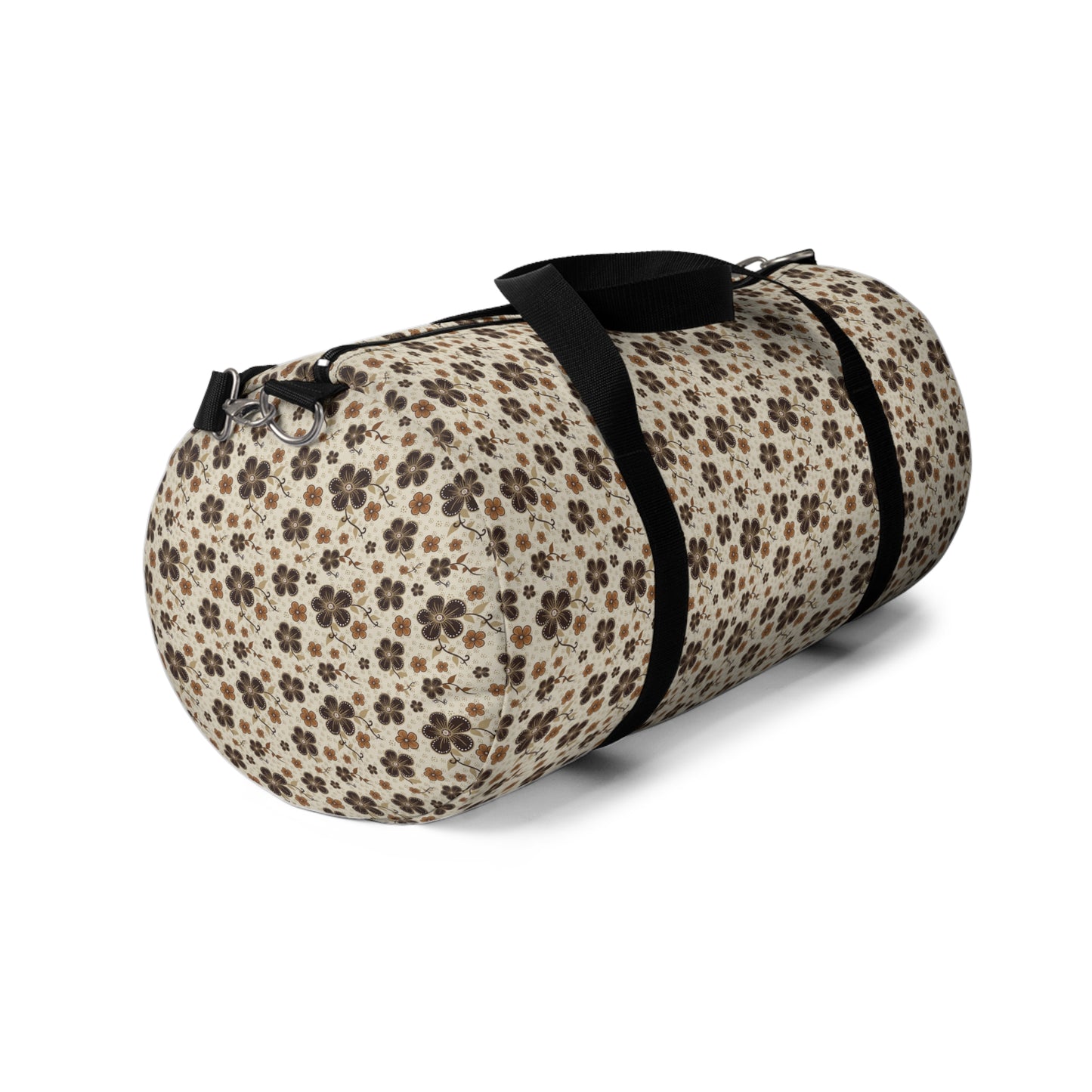 Timeless Elegance: Minimal Floral Duffel Bag / Beige