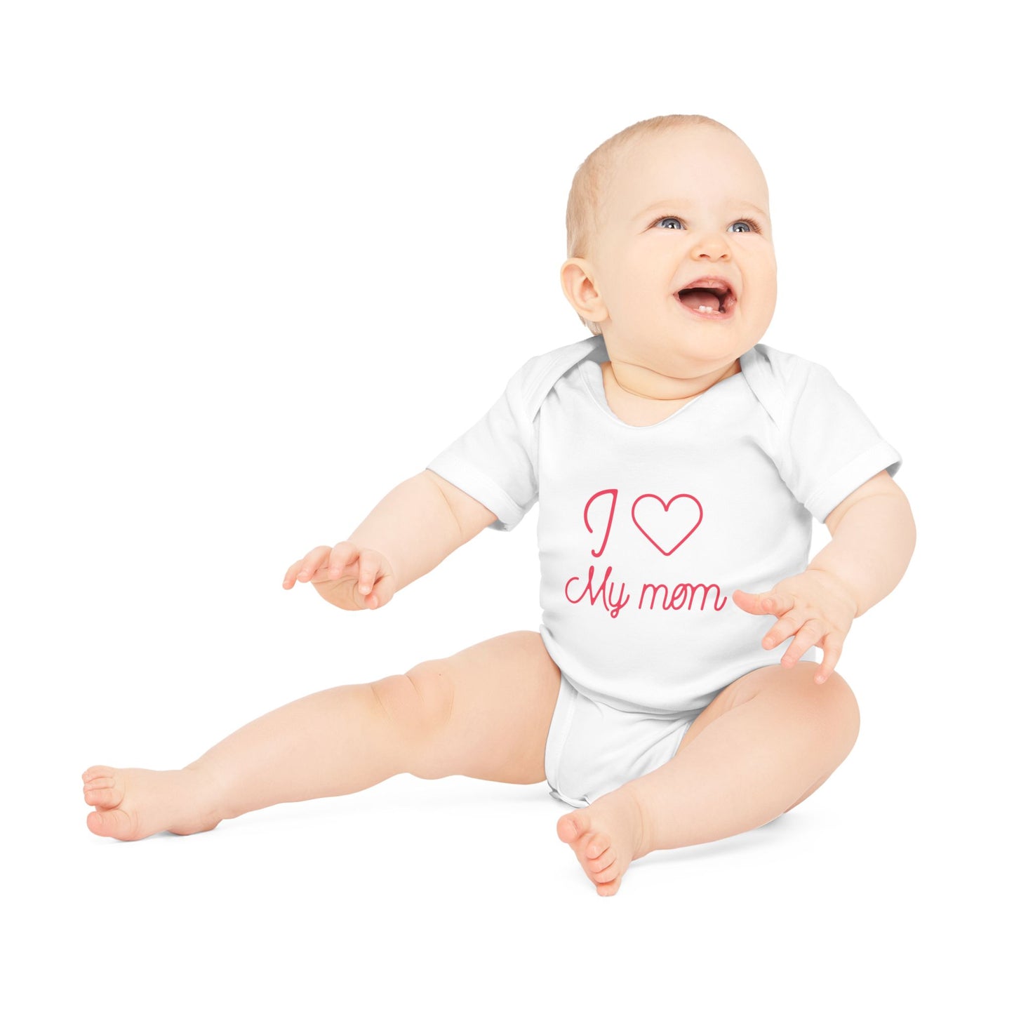 I Love My Mom Baby Organic Short Sleeve Bodysuit