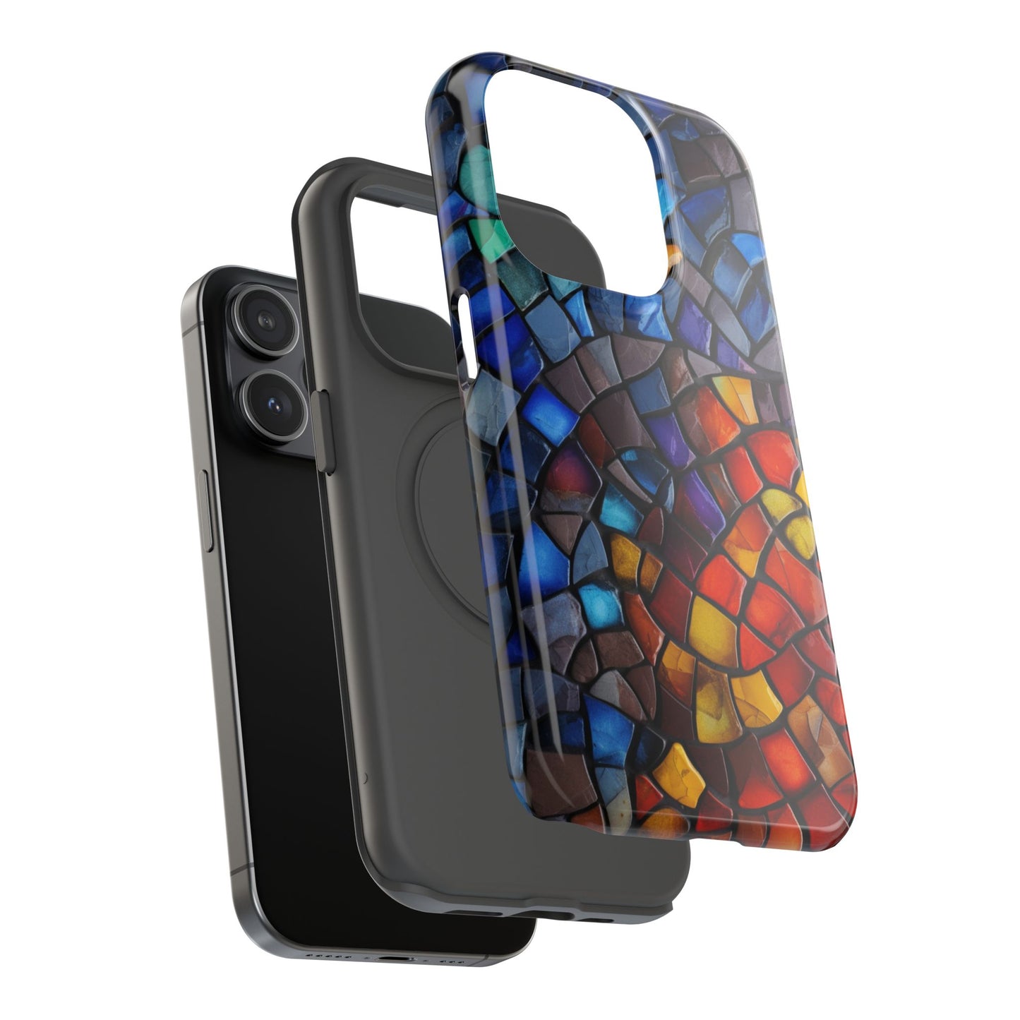 Stained Glass Impact-Resistant Phone Case, Colorful Phone Cover